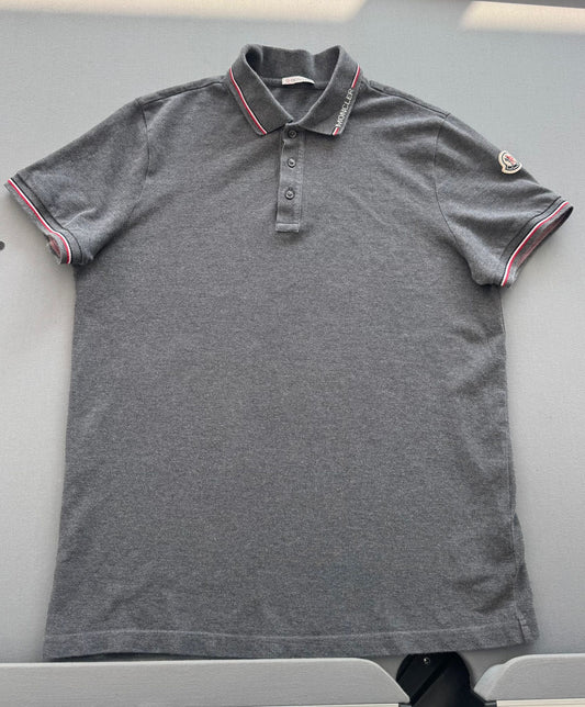 Moncler Dark Grey Polo - Large (21'' PTP)