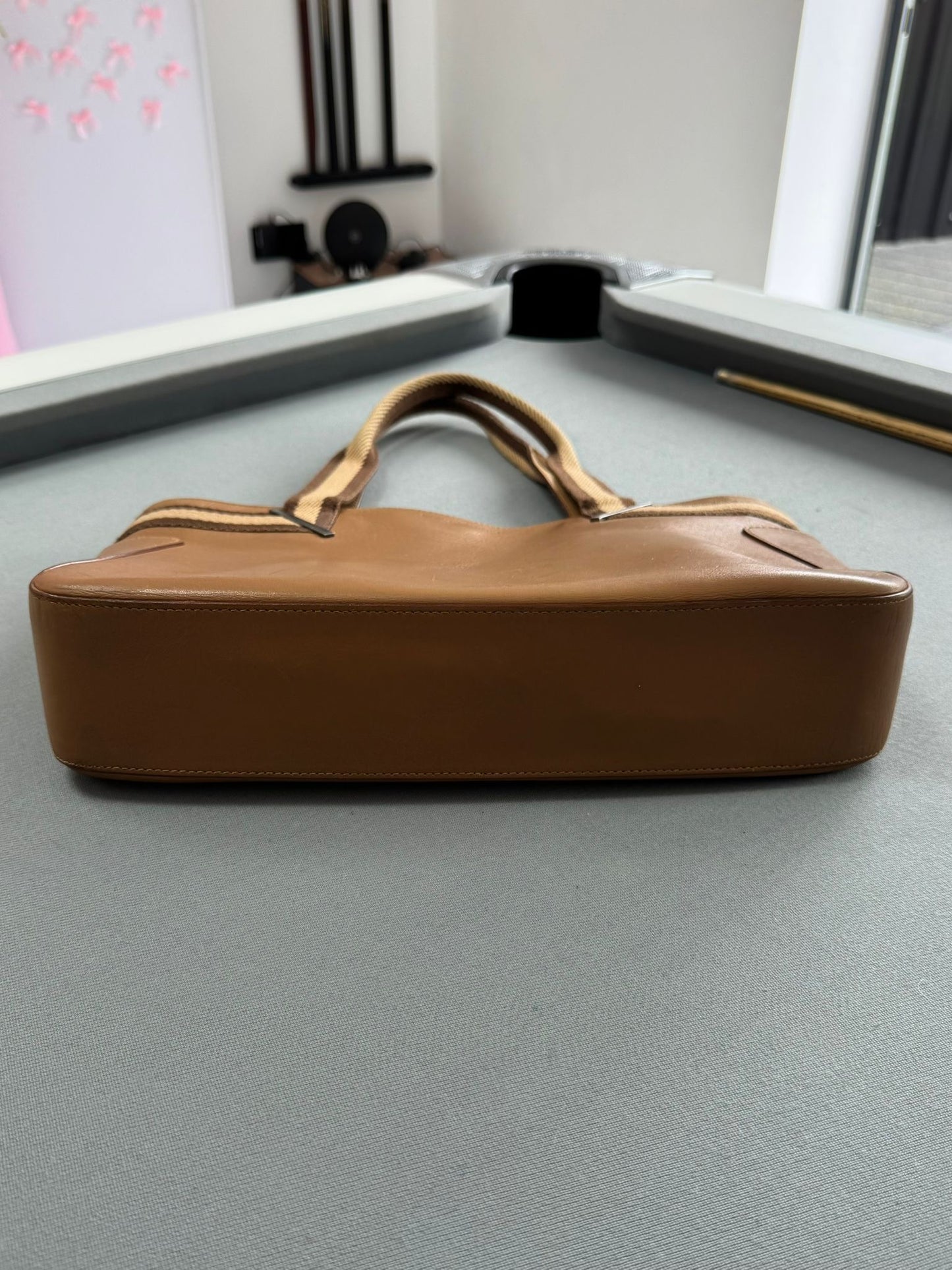 Gucci Tan Web Leather Tote