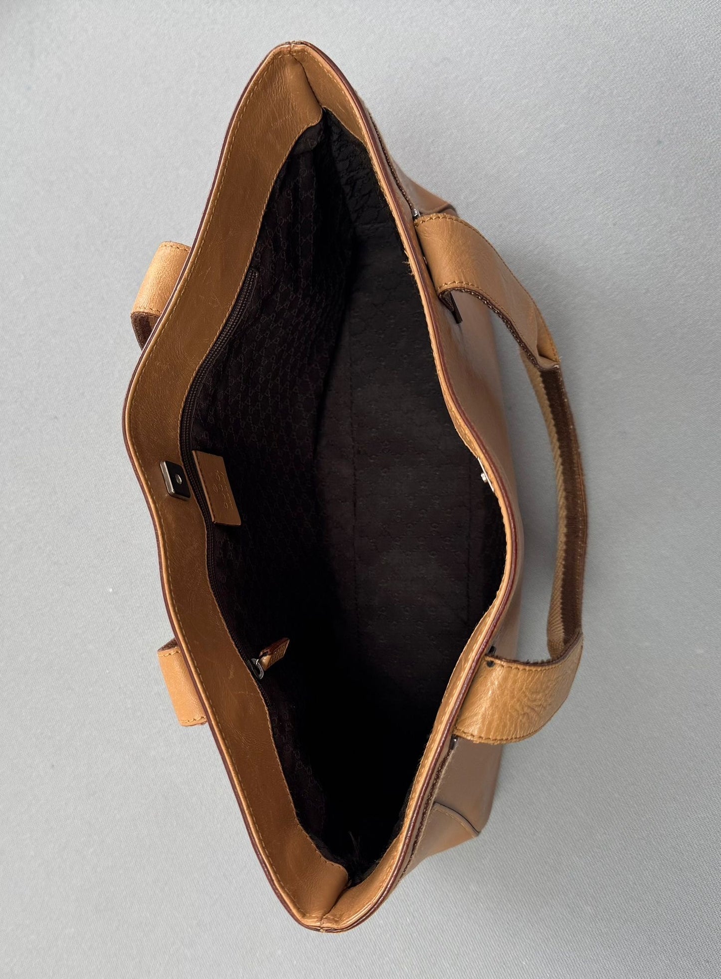 Gucci Tan Web Leather Tote