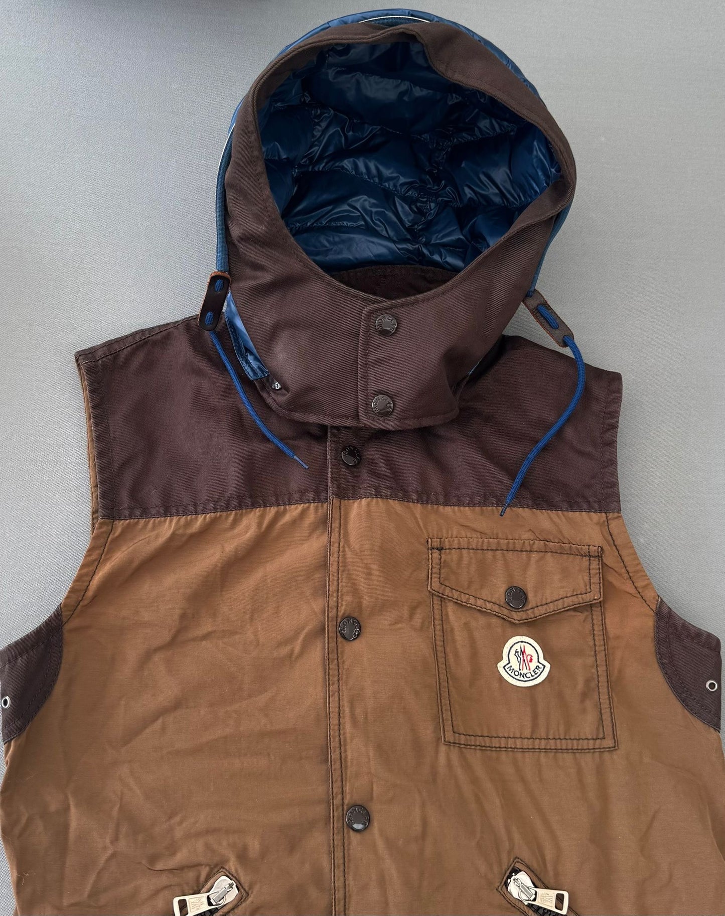 Moncler Mortiz Brown/ Tan Gilet - Size: 1 (Small/Medium) 20'' ptp