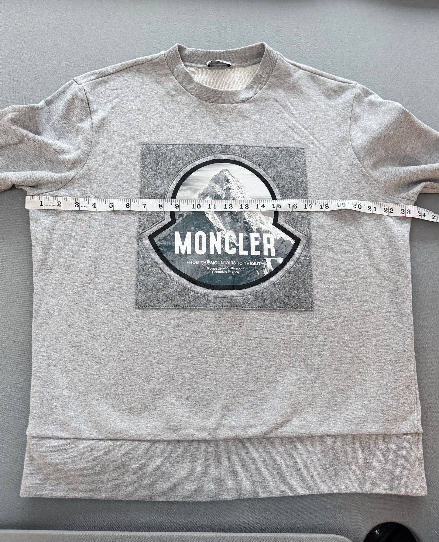Moncler Grey Mountain Graphic Sweatshirt - XL - 23.5'' PTP