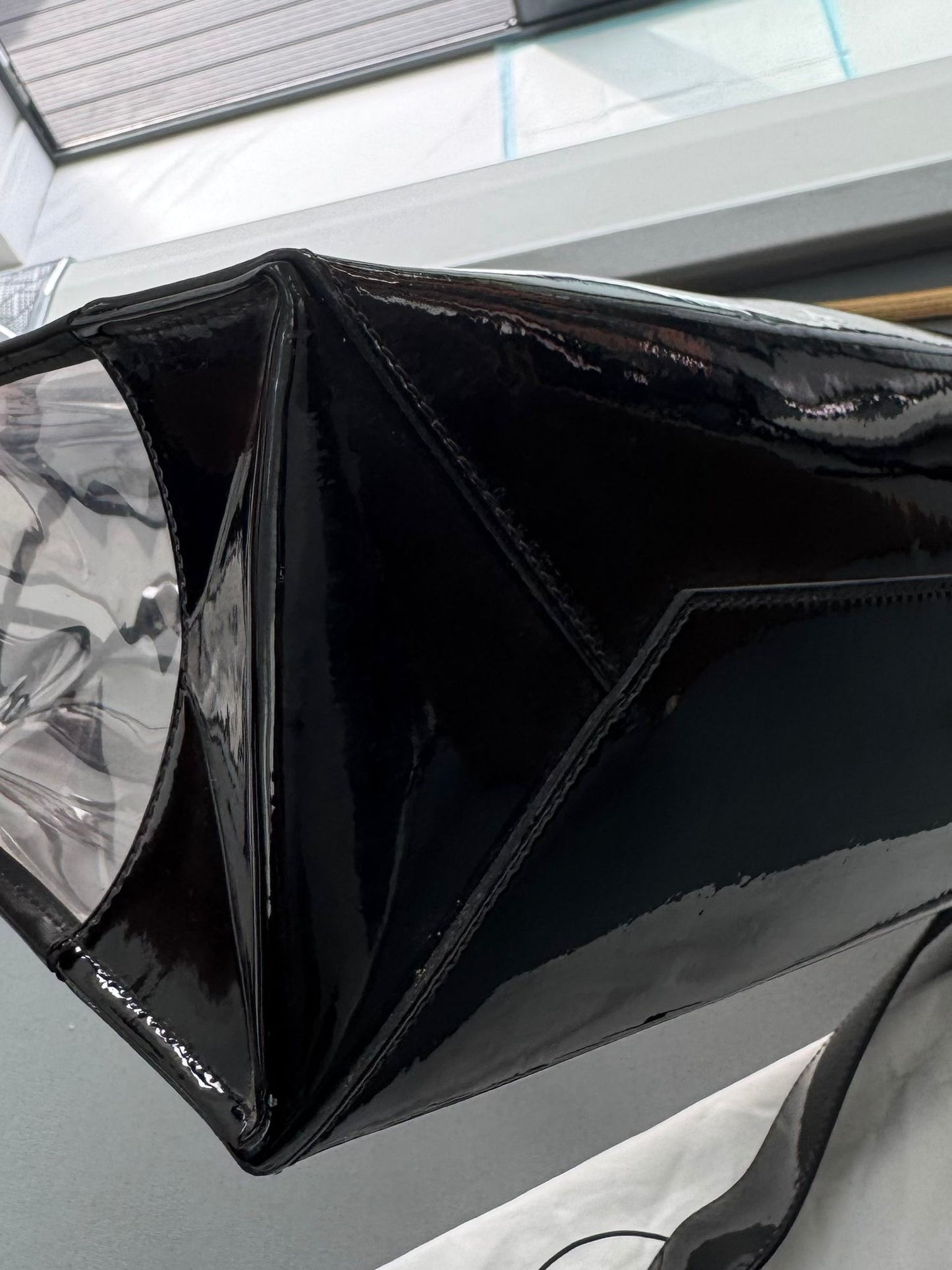 Balmain Printed Logo Transparent Tote Bag