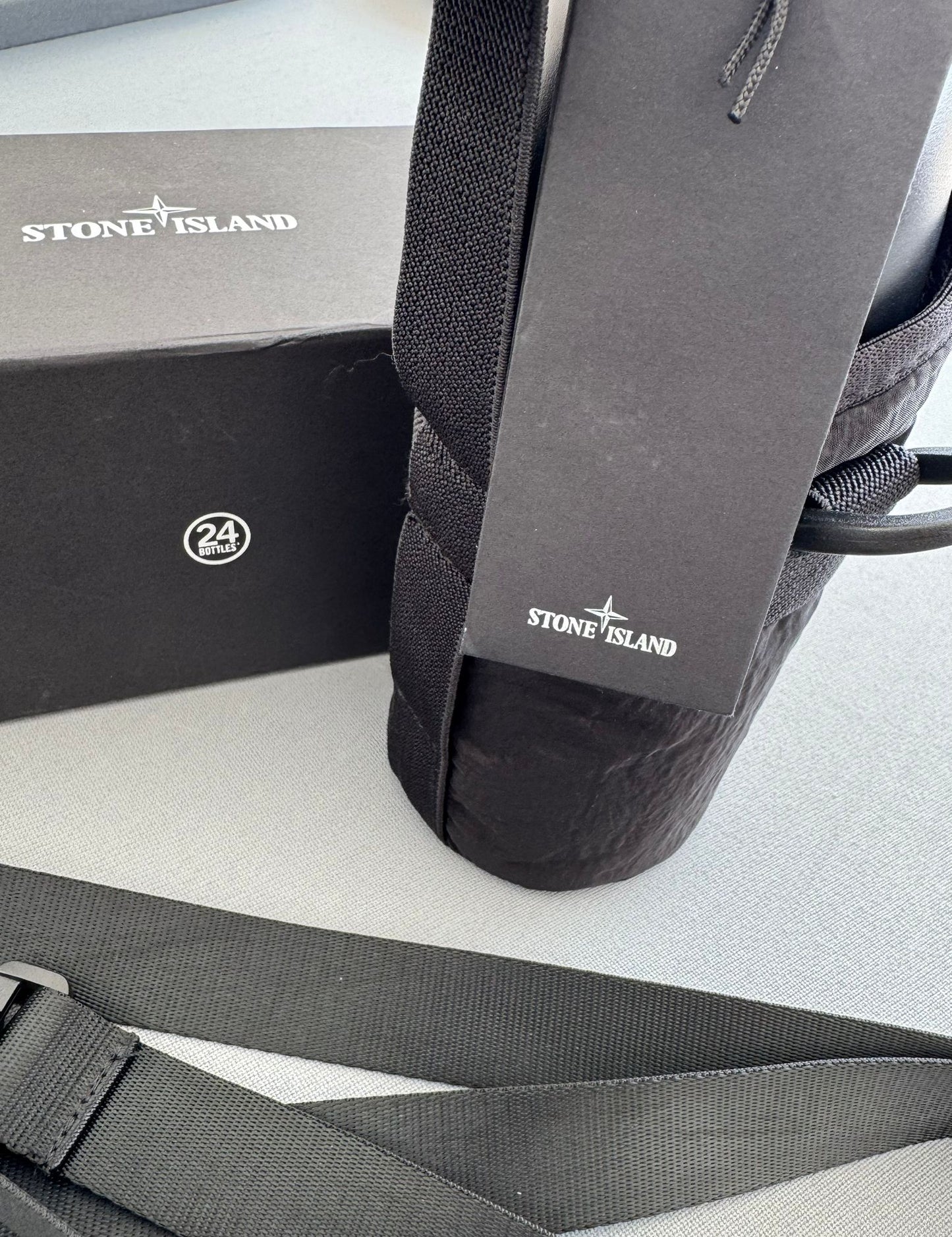 Stone Island X 24 Nylon Metal Black Stainless Steel Flask Water Bottle
