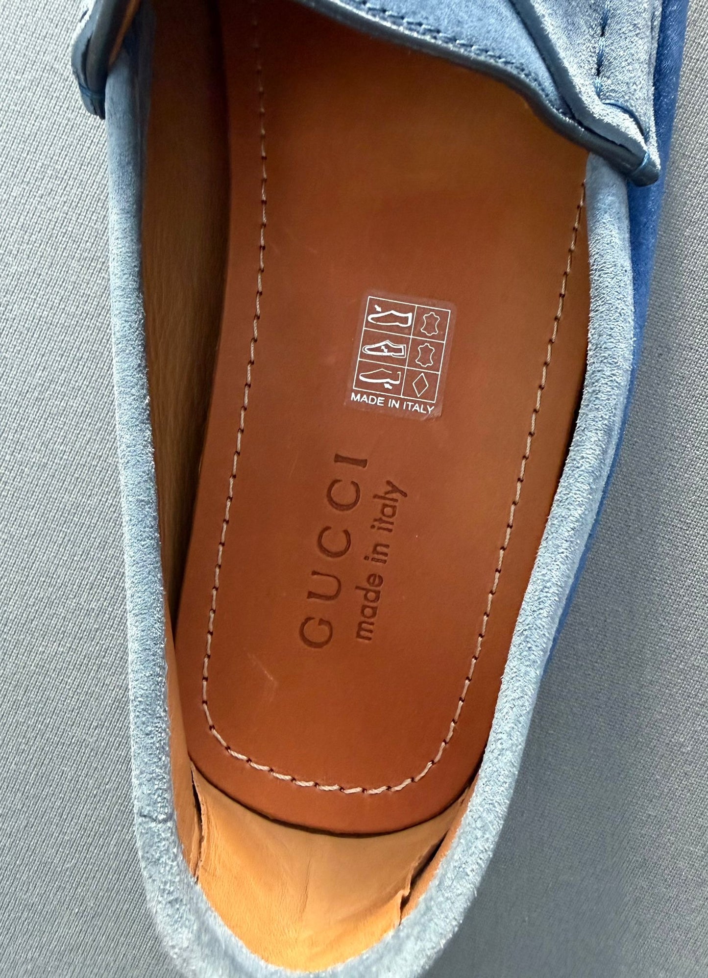 Gucci Navy & Blue Suede Loafers/ Moccasins - Size 9 (EU43)