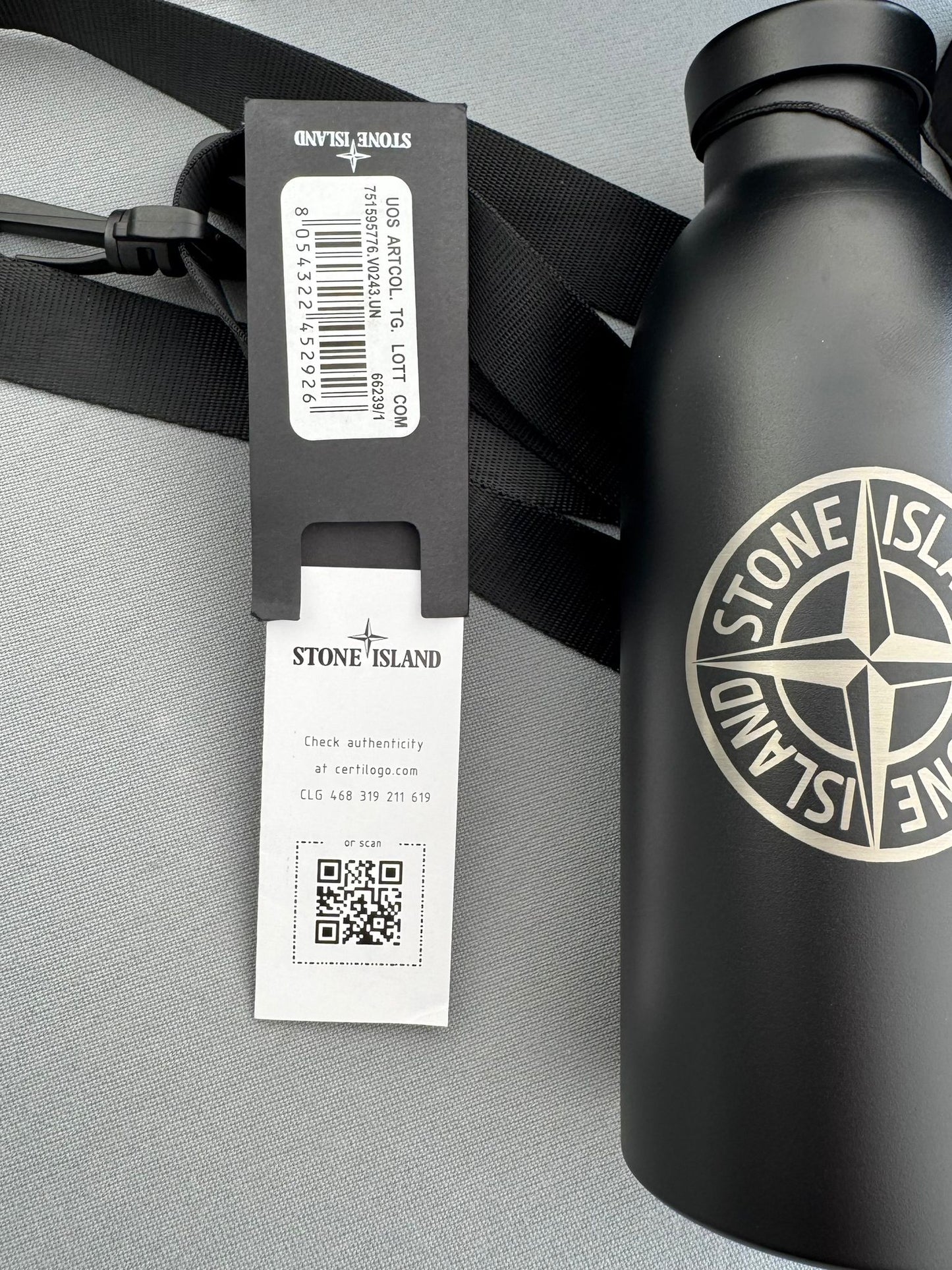 Stone Island X 24 Nylon Metal Black Stainless Steel Flask Water Bottle