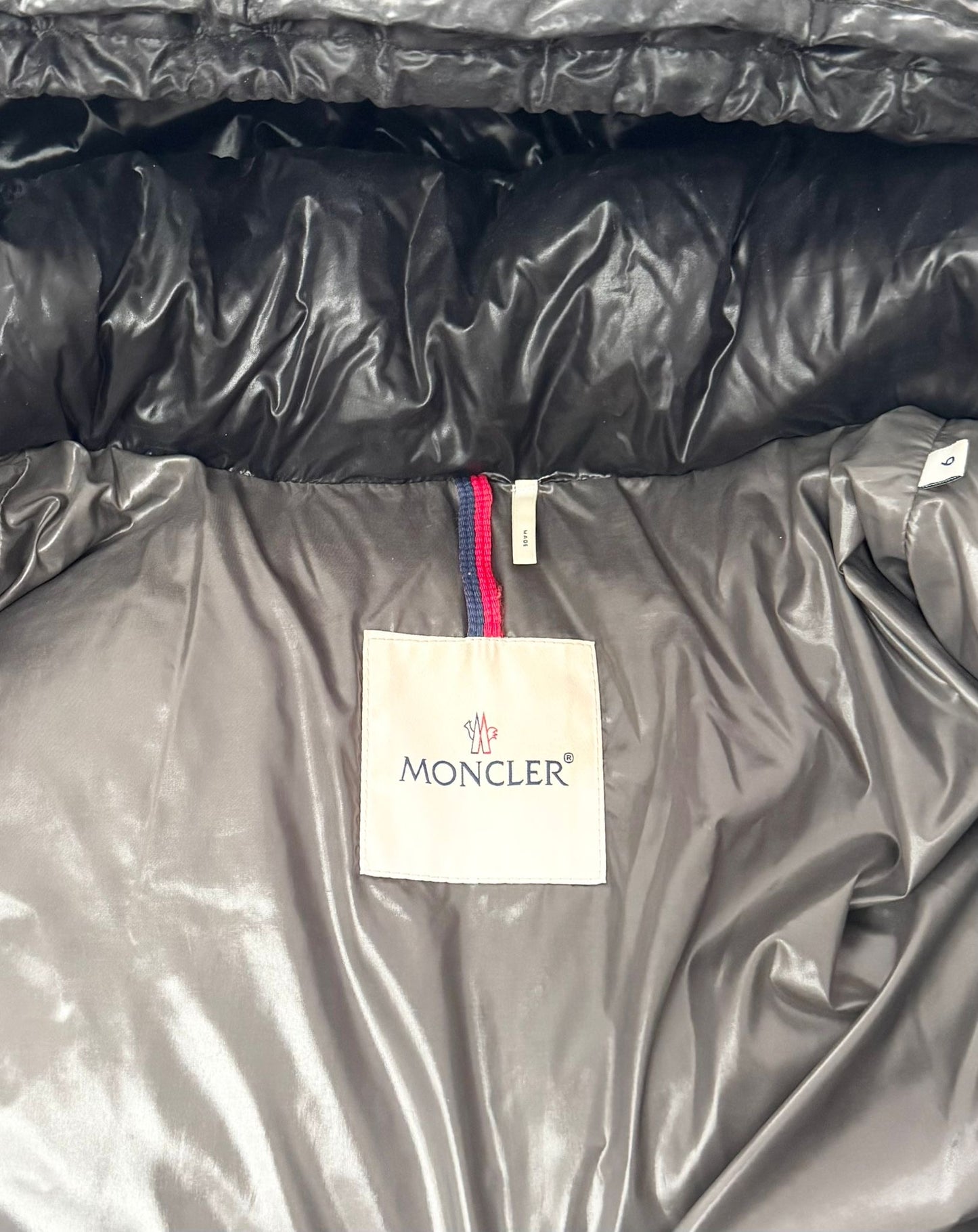 Moncler Maya Hooded Short Down Jacket In Black - Size: 6 (26'' ptp)
