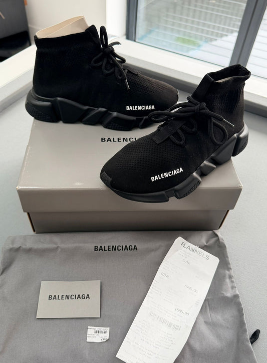 Authentic Pre-Loved Balenciaga Black Speed Lace Sock Trainers UK5 EU38 UK – Westin High End
