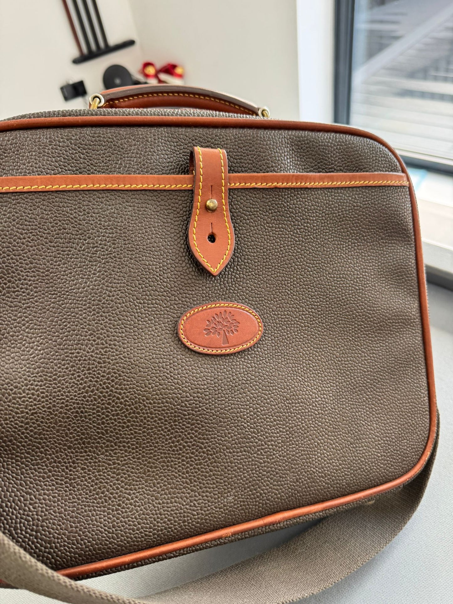 Mulberry Mole & Cognac Scotchgrain Briefcase