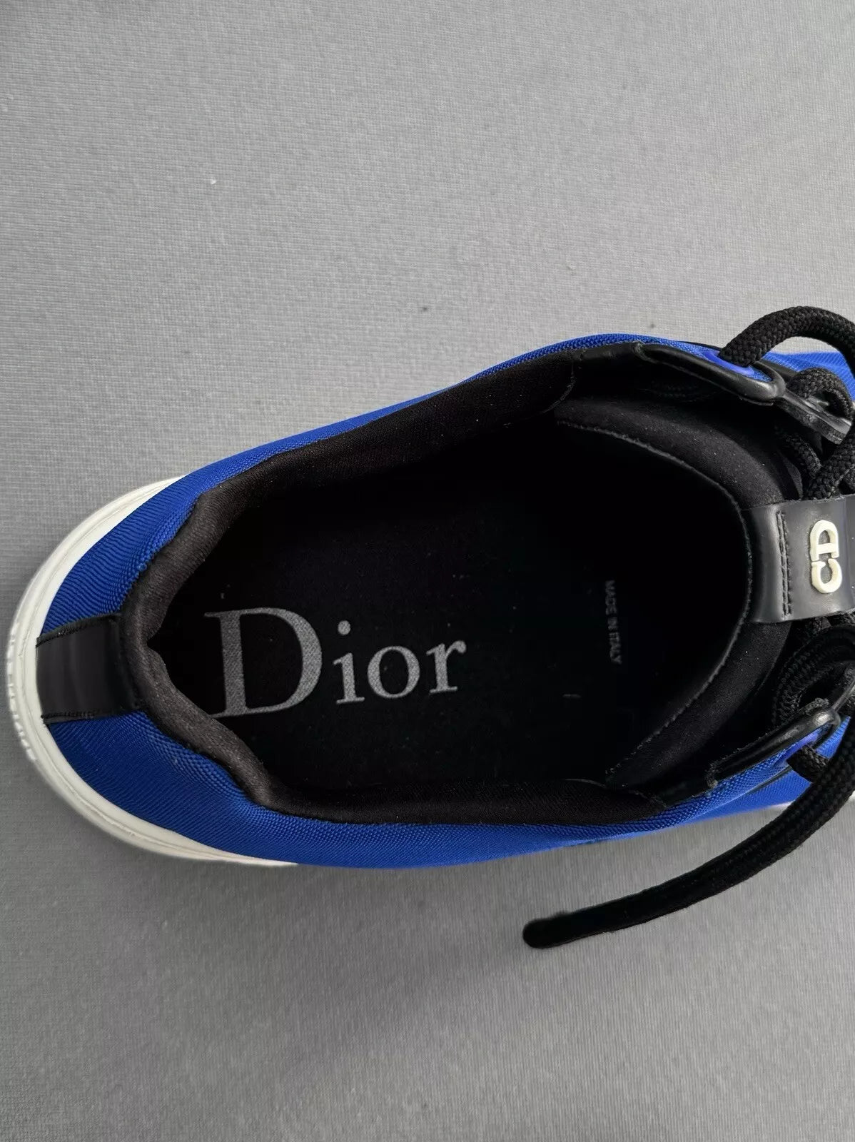 Dior Blue Canvas Runners B17 Lace Up Trainers - Size UK 11 (EU 45)