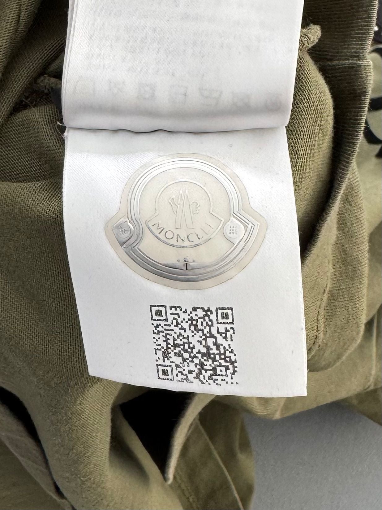 Moncler Khaki Branded Chest Cotton T Shirt - Size: XL