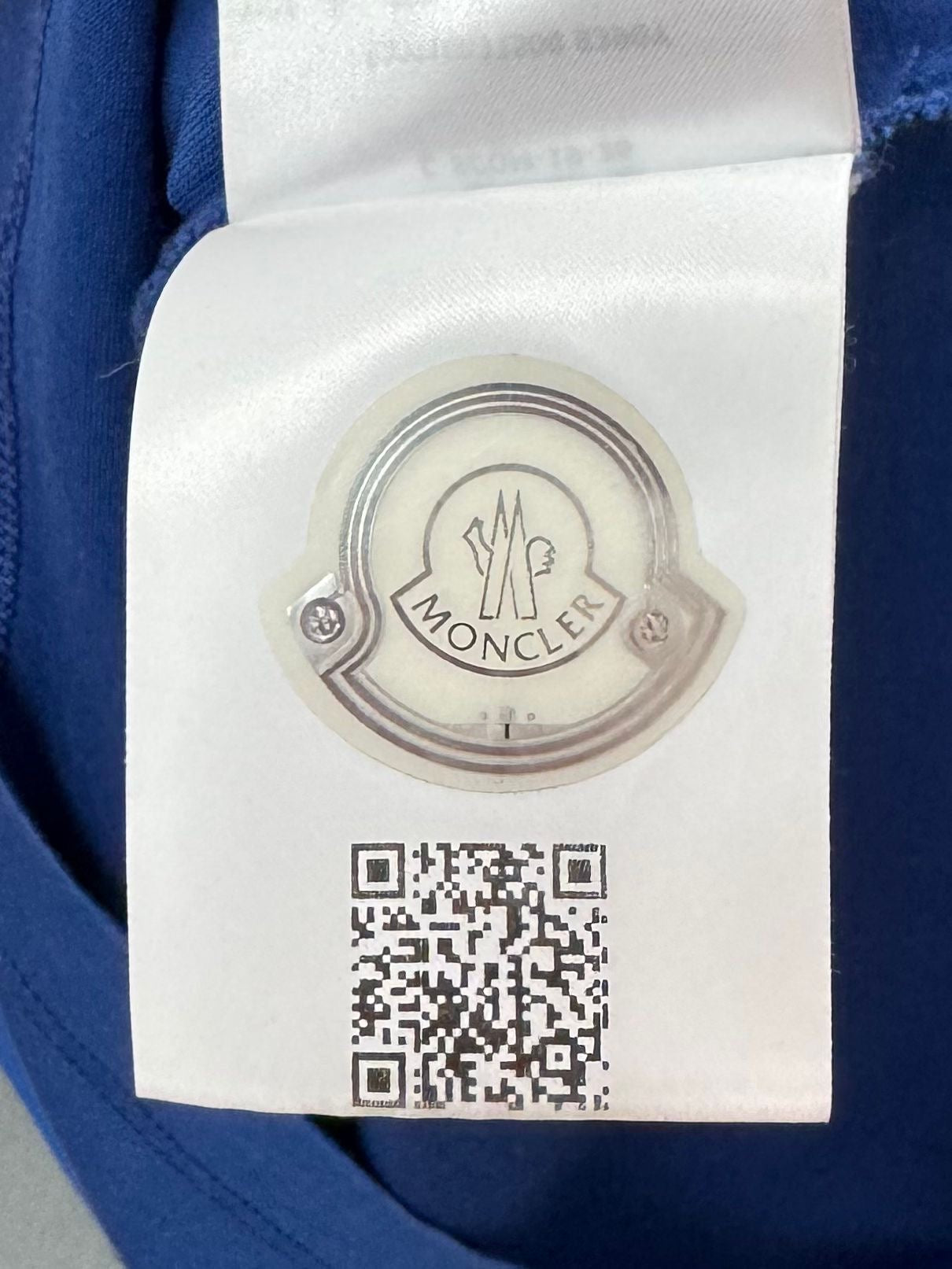 Moncler Double Logo Royal Blue T Shirt - XL (21.5'' ptp)