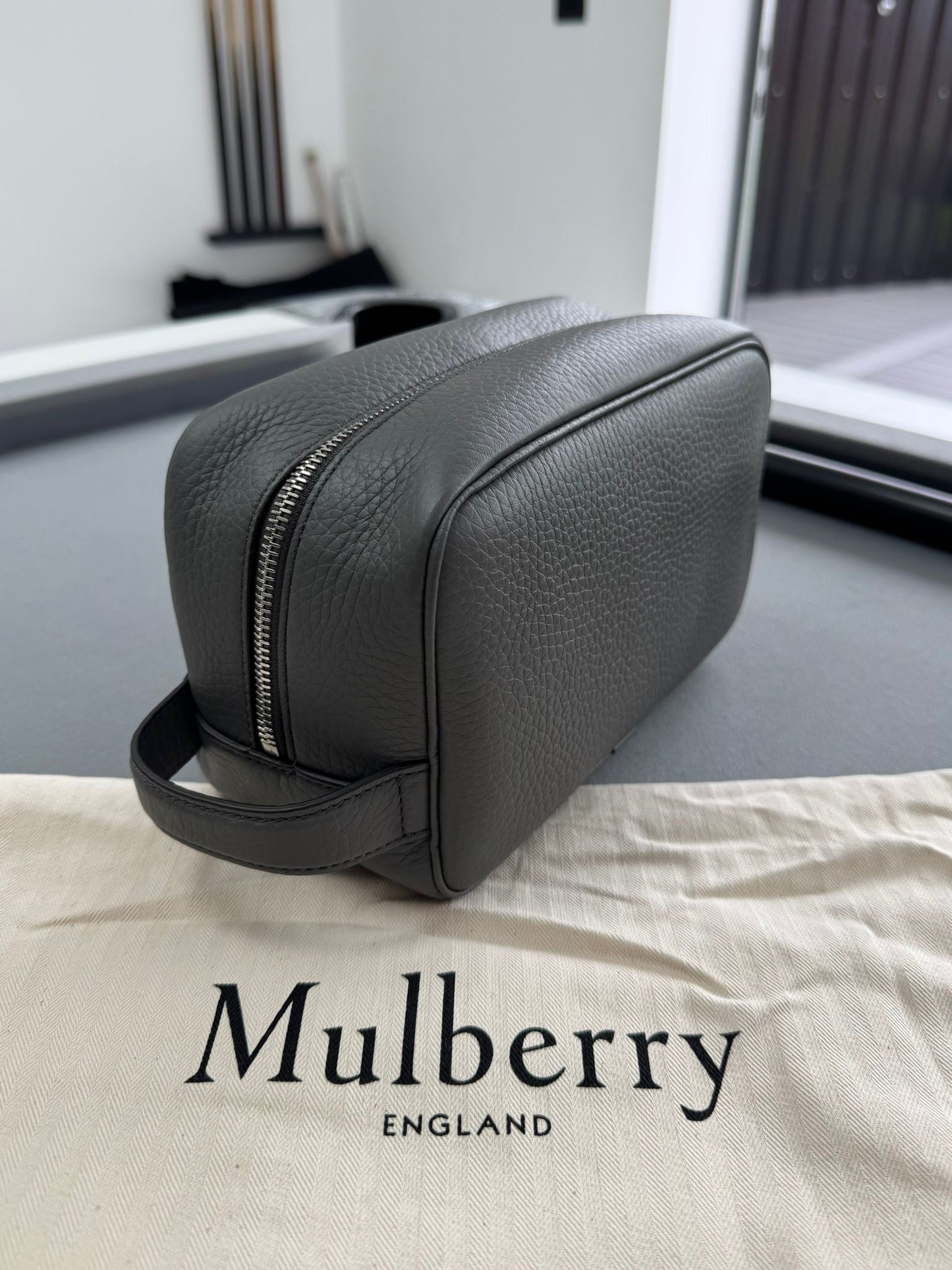 Mulberry Grey Heritage Wash Bag / Toiletry Bag