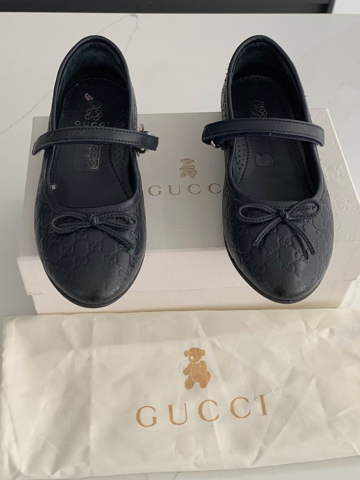 Gucci Girls Navy Thea Dolly Shoes - Size 12 (EU30)