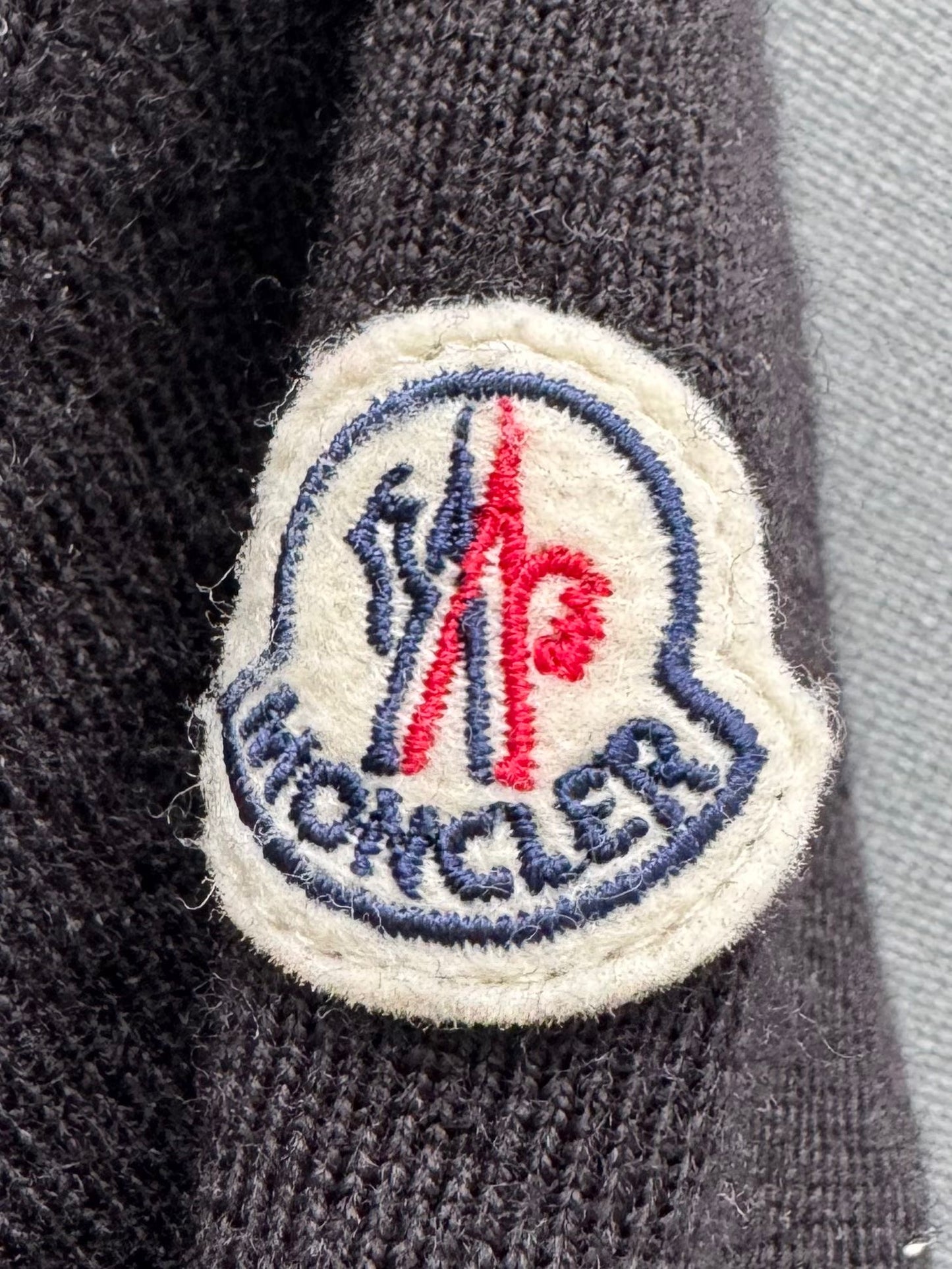 Moncler Tricot Black Cardigan- Medium Fits UK8