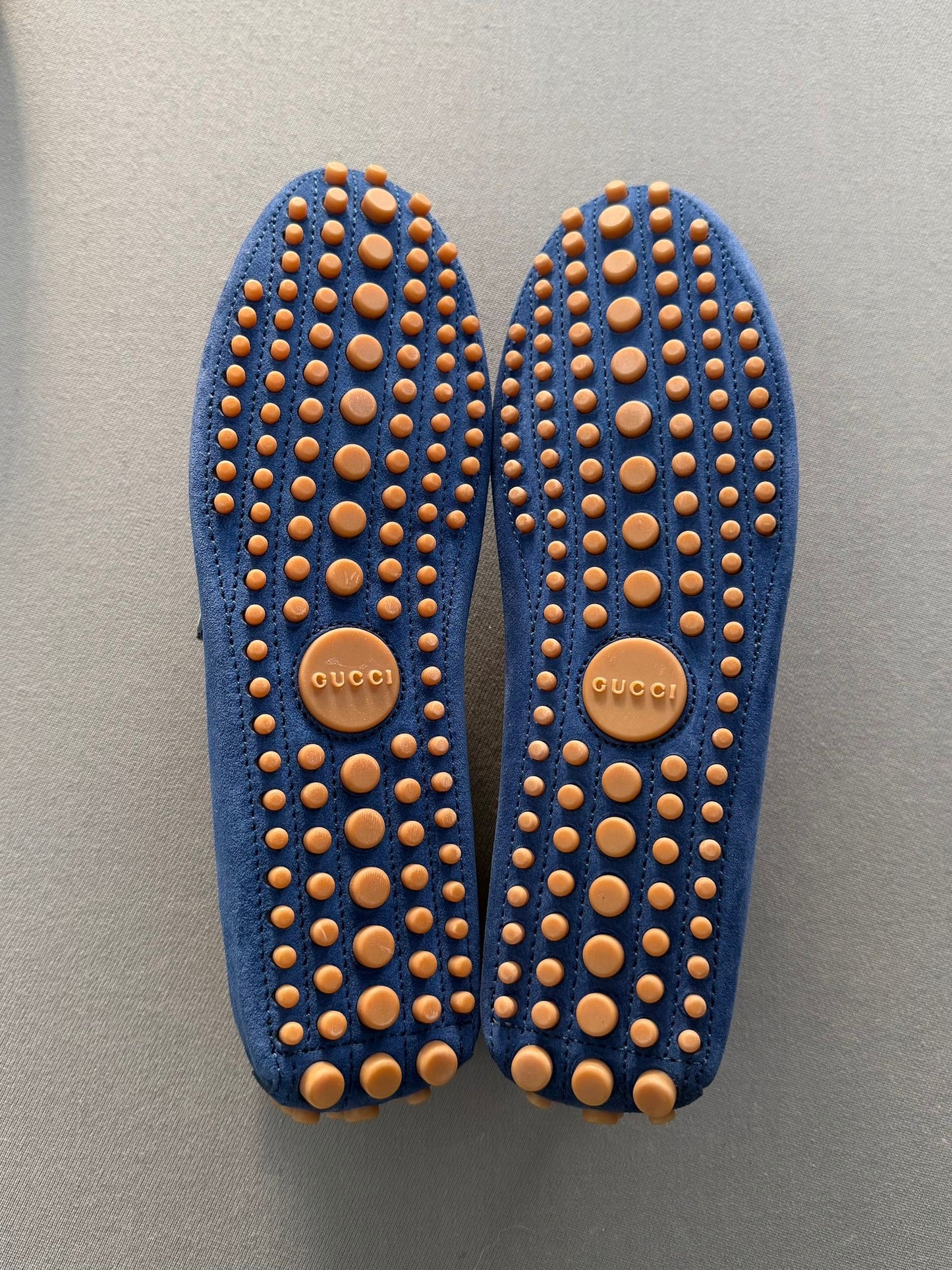Gucci Navy & Blue Suede Loafers/ Moccasins - Size 9 (EU43)