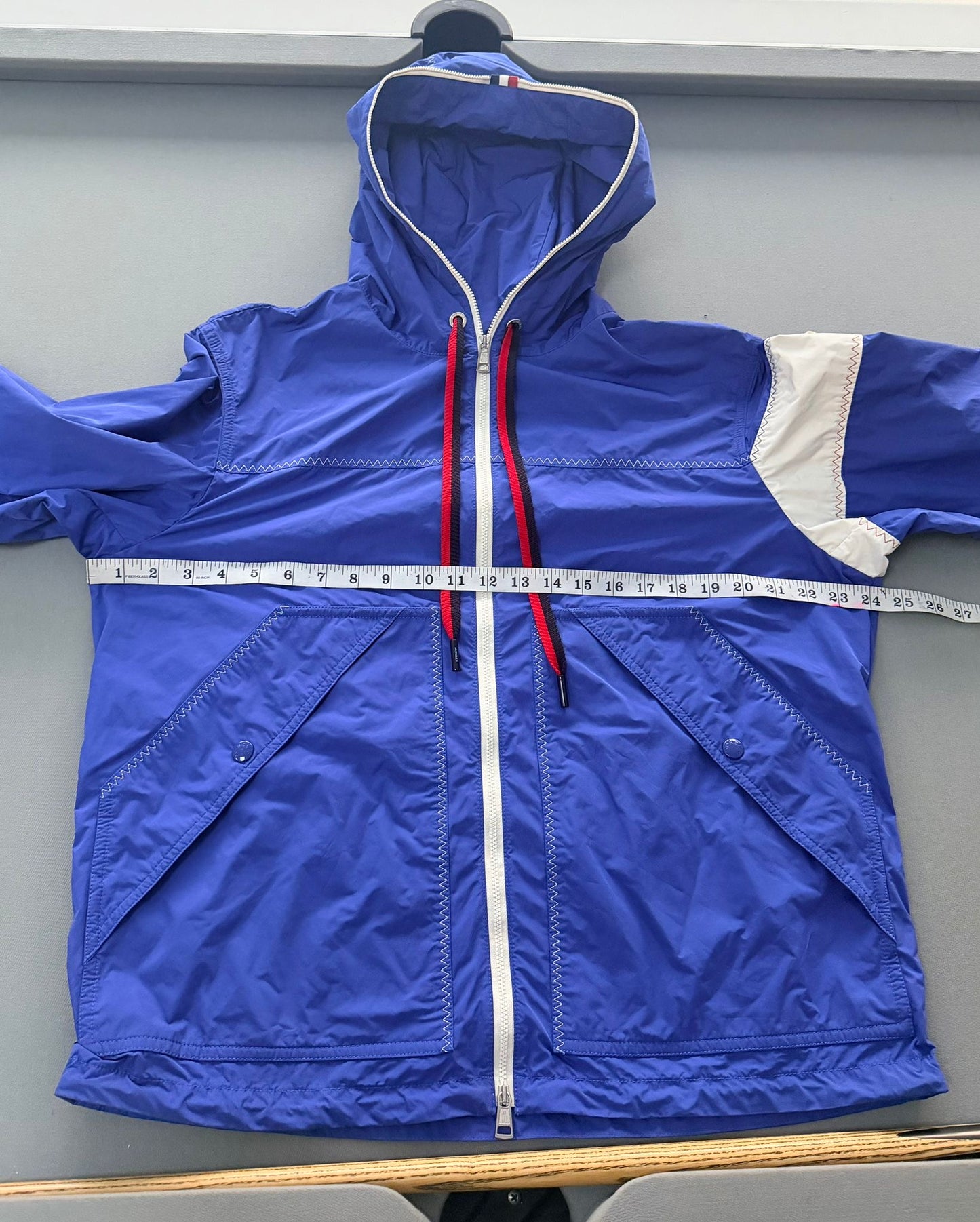 Moncler Blue Fujio Logo-Appliquéd Shell Hooded Jacket - Size 3 (24''ptp)