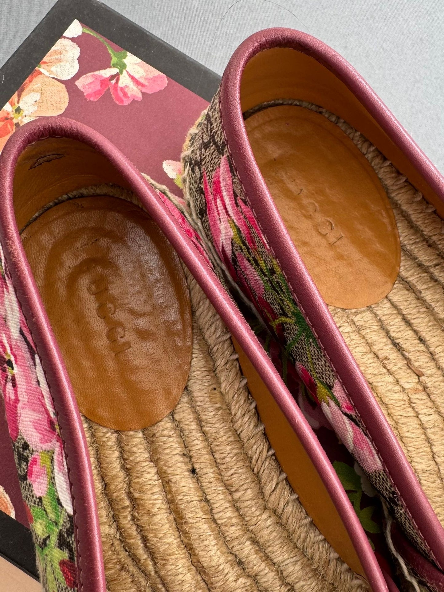 Gucci Multicolor GG Floral Bloom Coated Canvas Slip On Espadrilles UK 3/EU 35.5