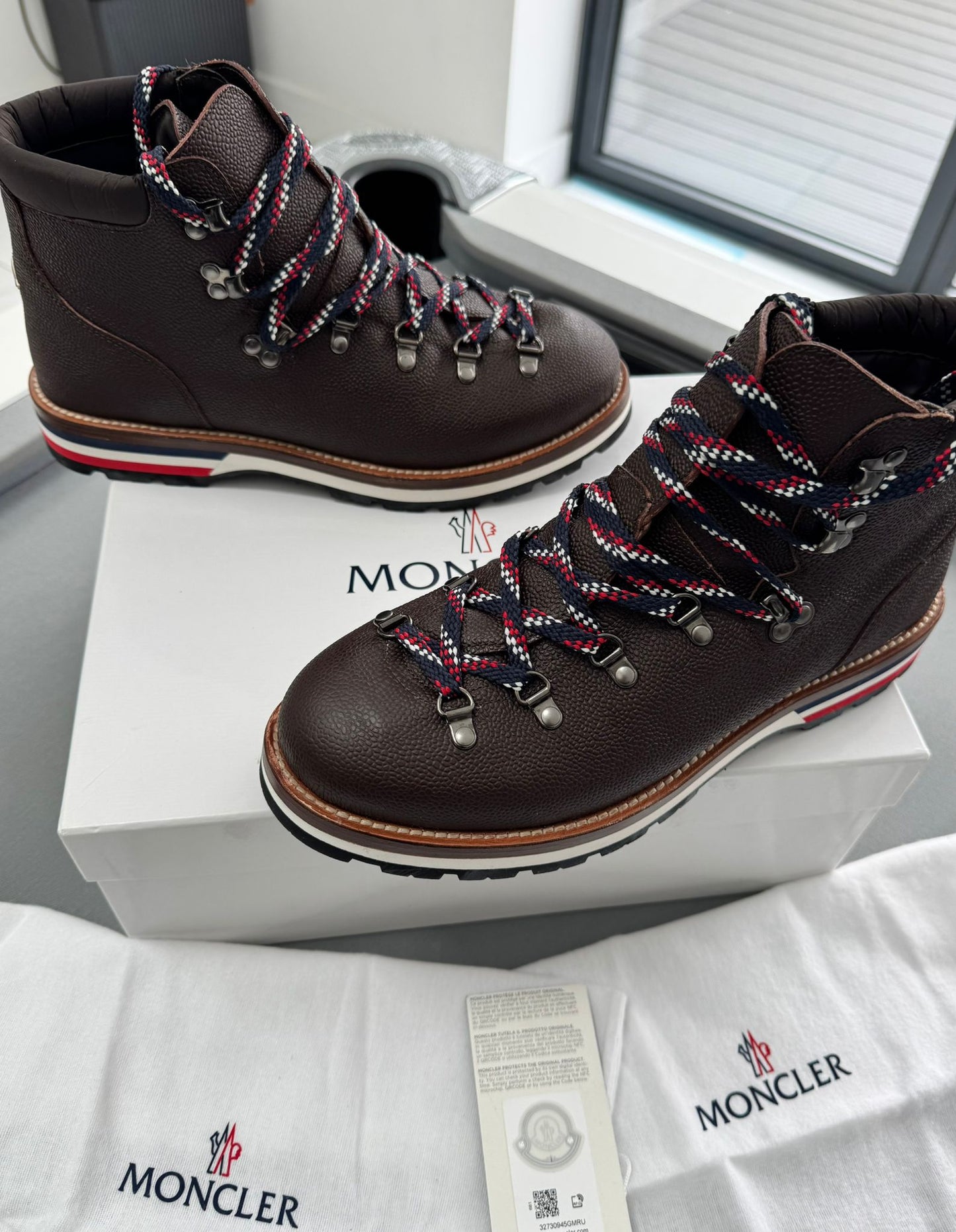 Moncler Brown Leather Mountain Peak Boots - UK9 (EU43)