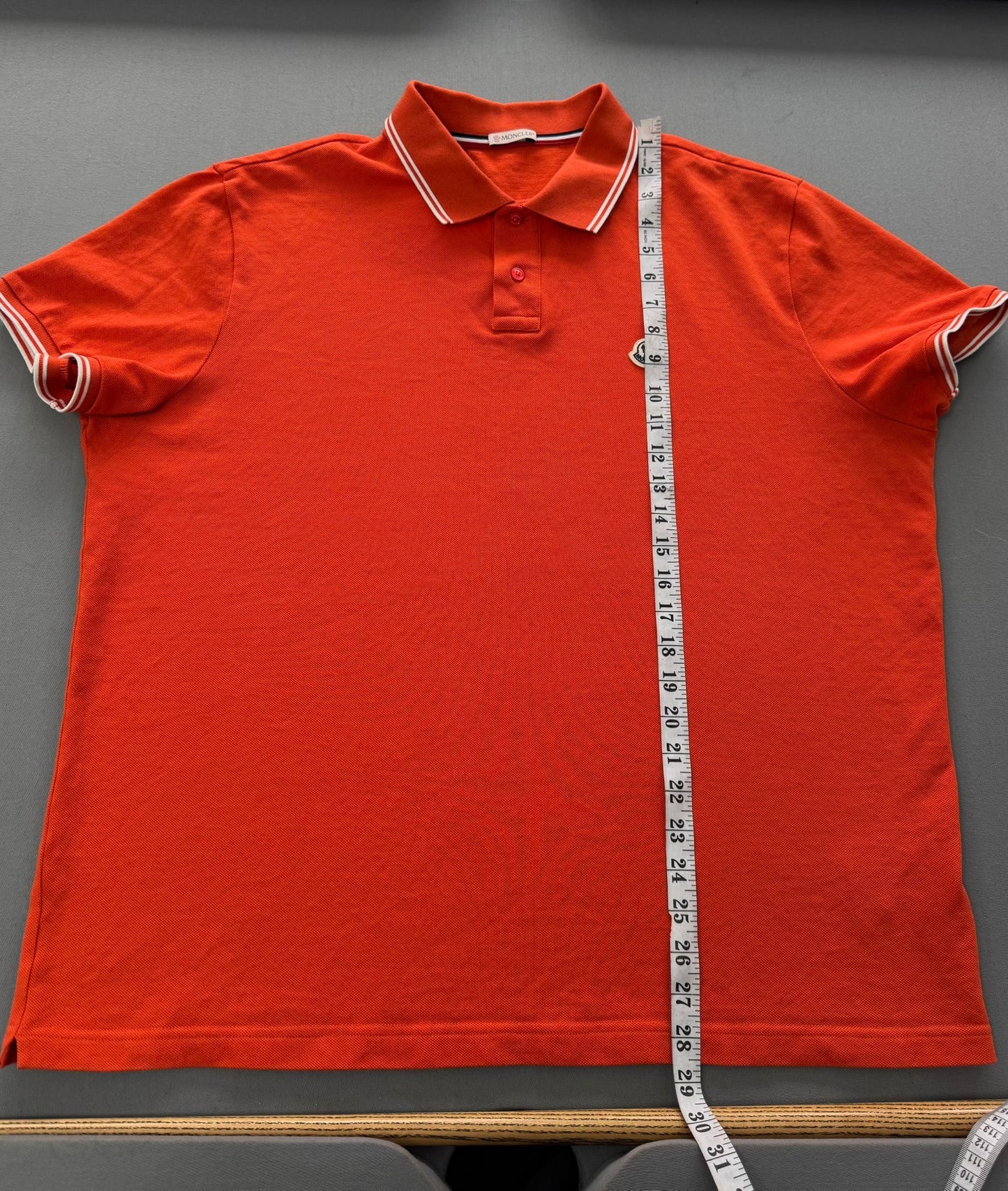 Moncler Orange Polo - Size: 3XL (26''PTP)