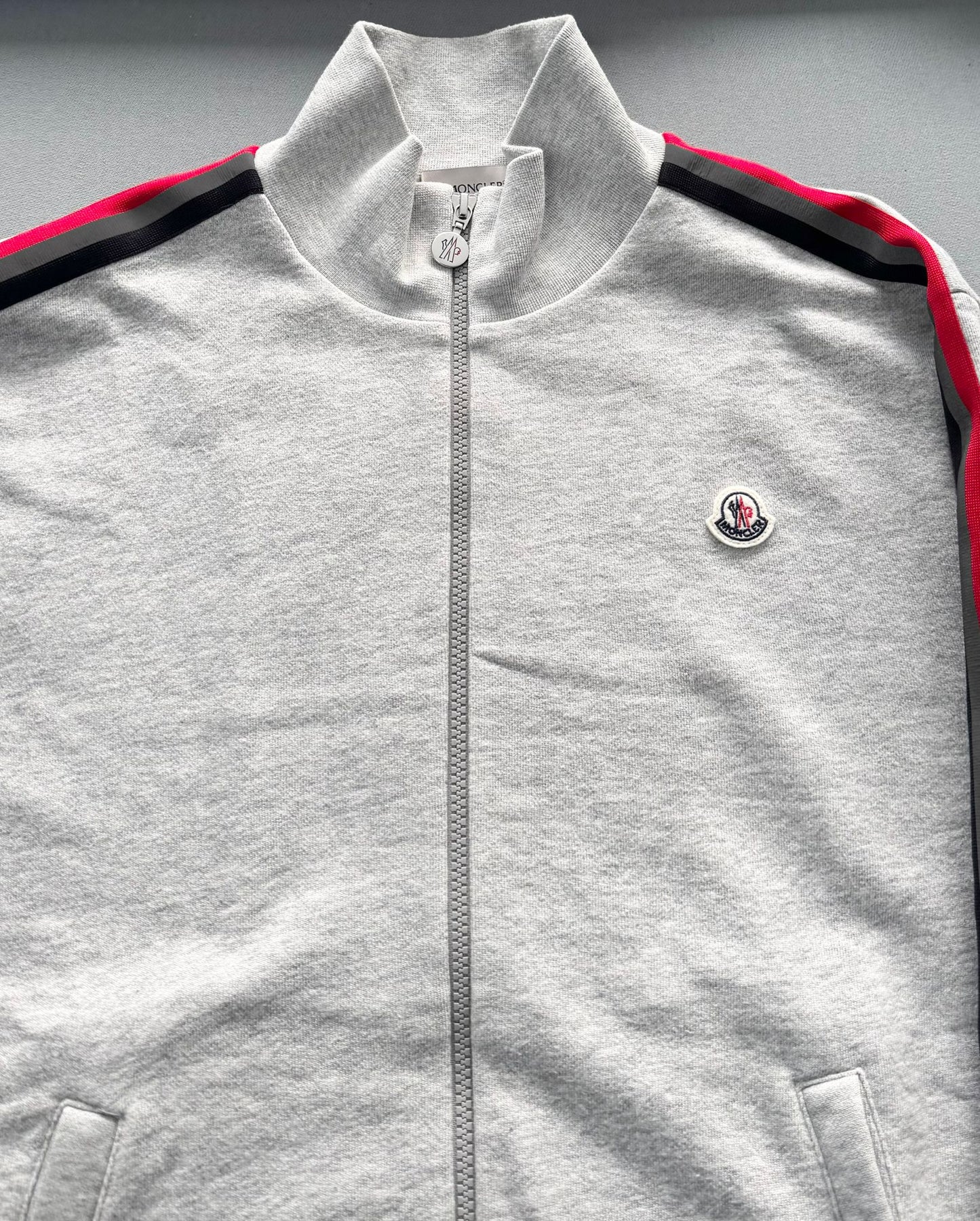 Moncler Grey Reflective Tracktop/ Cardigan - Size: XL (23''ptp)