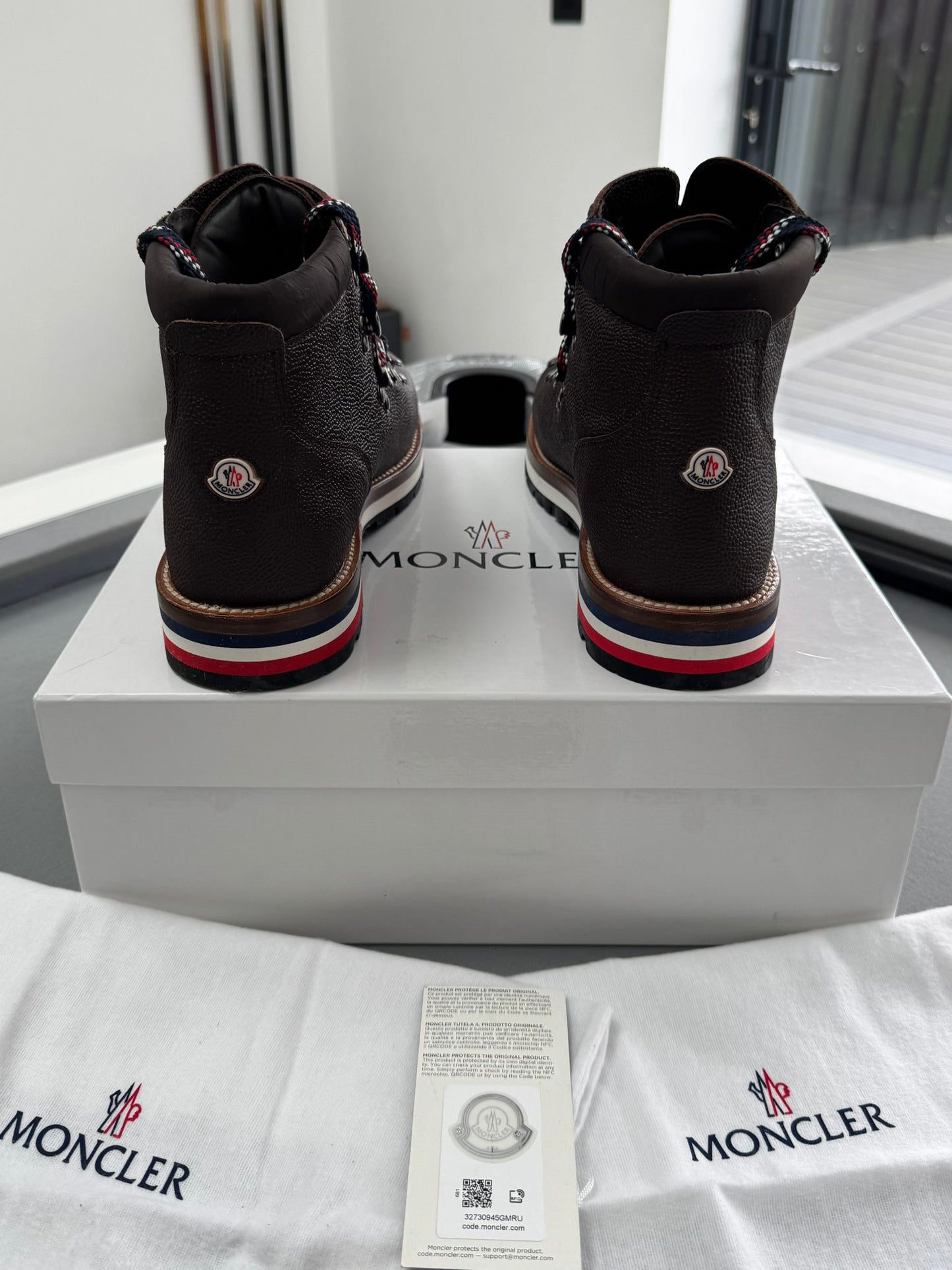 Moncler Brown Leather Mountain Peak Boots - UK9 (EU43)