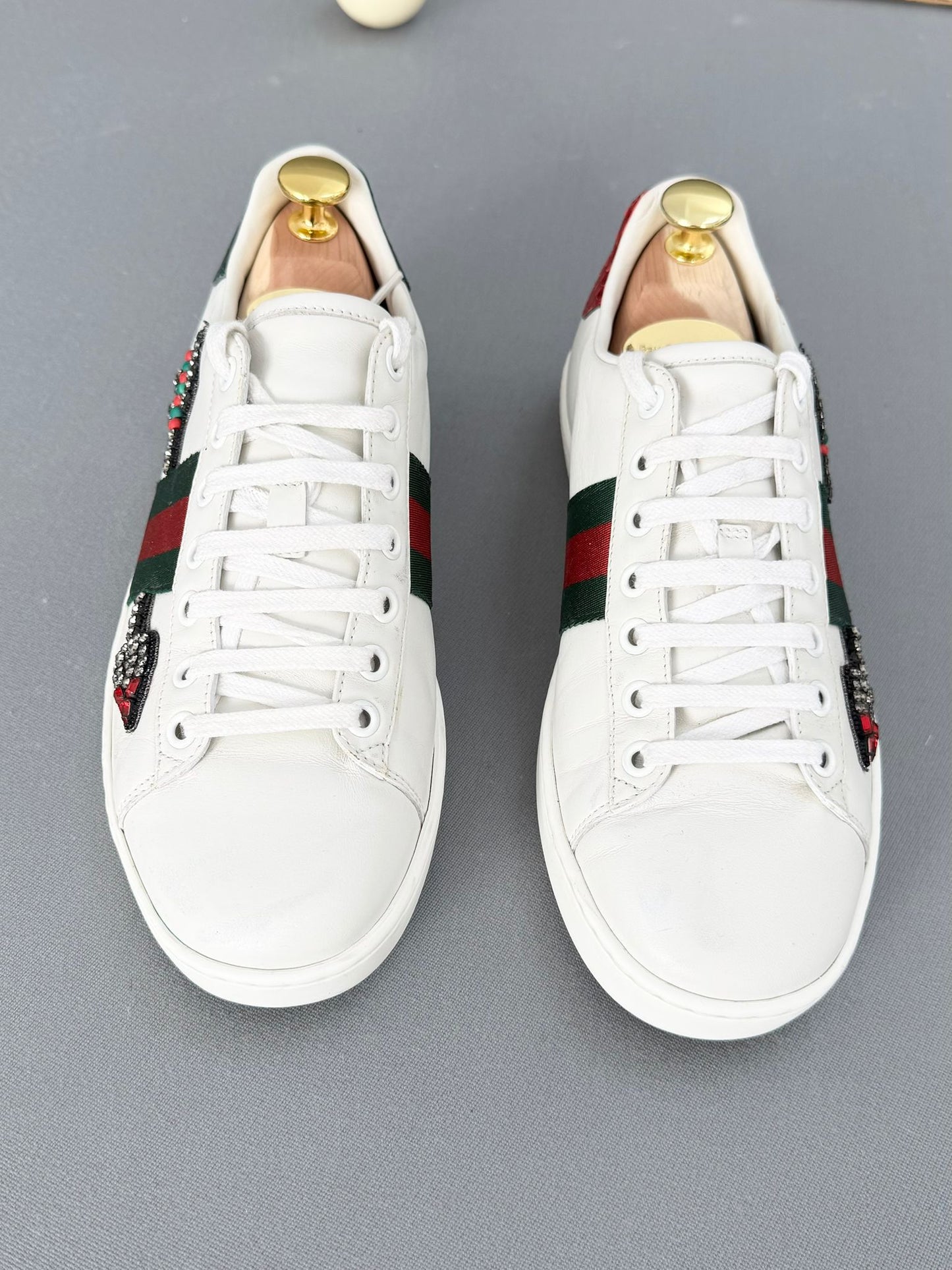 Gucci Ace Diamanté Arrow Trainers, Size 4 EU 37 - Authentic