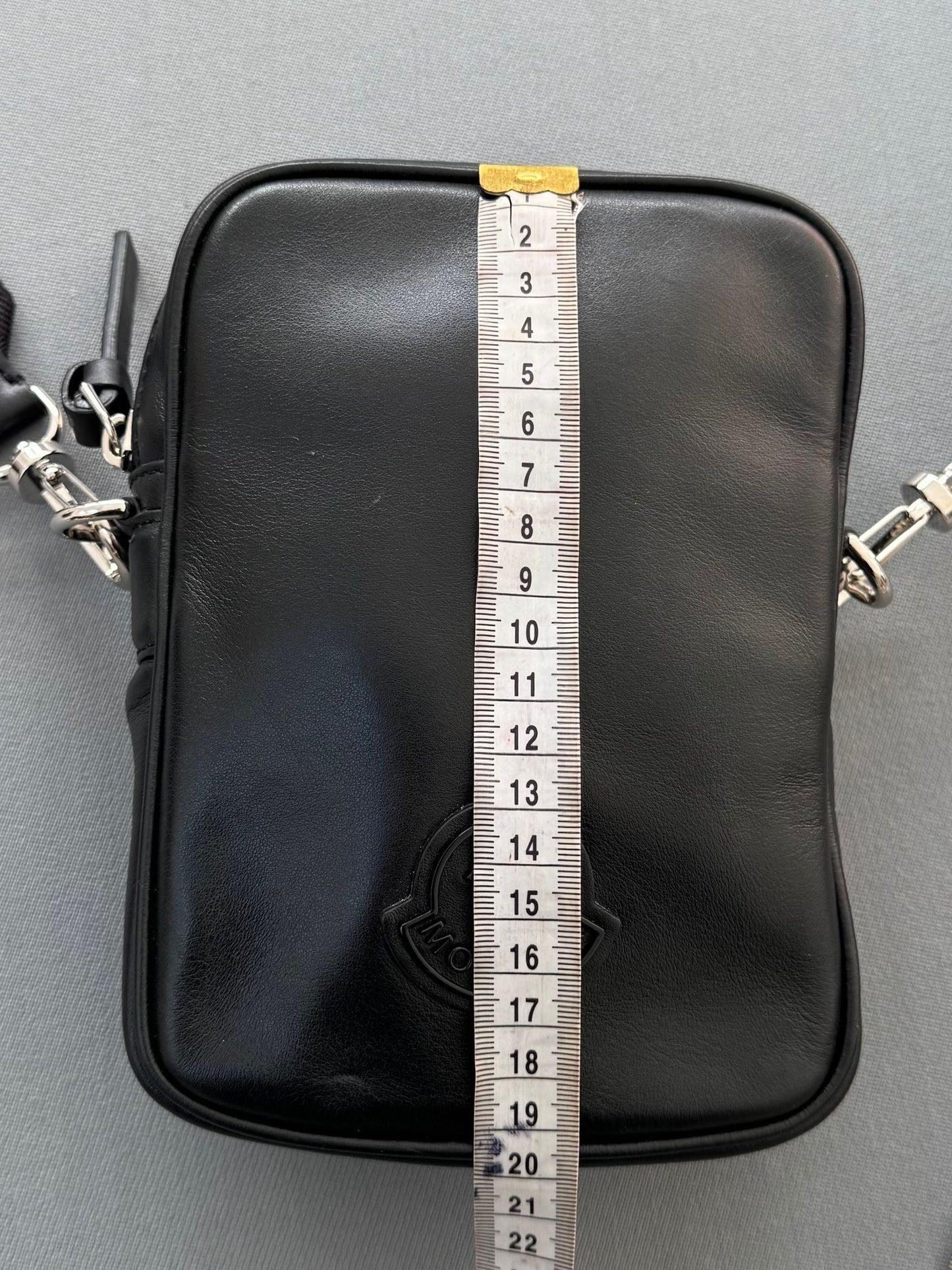 Moncler Mini Black Leather-Trimmed Crossbody Bag