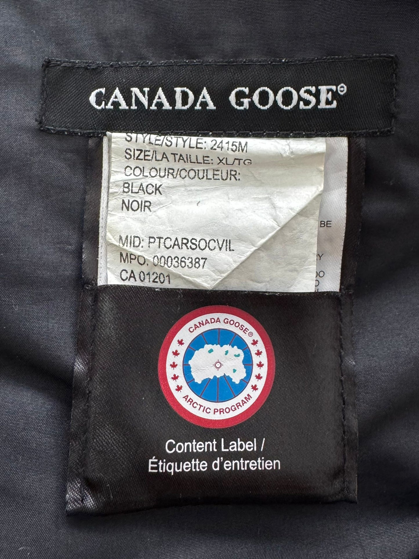 Canada Goose Faber Black Bomber Jacket - XL (26.5''ptp)