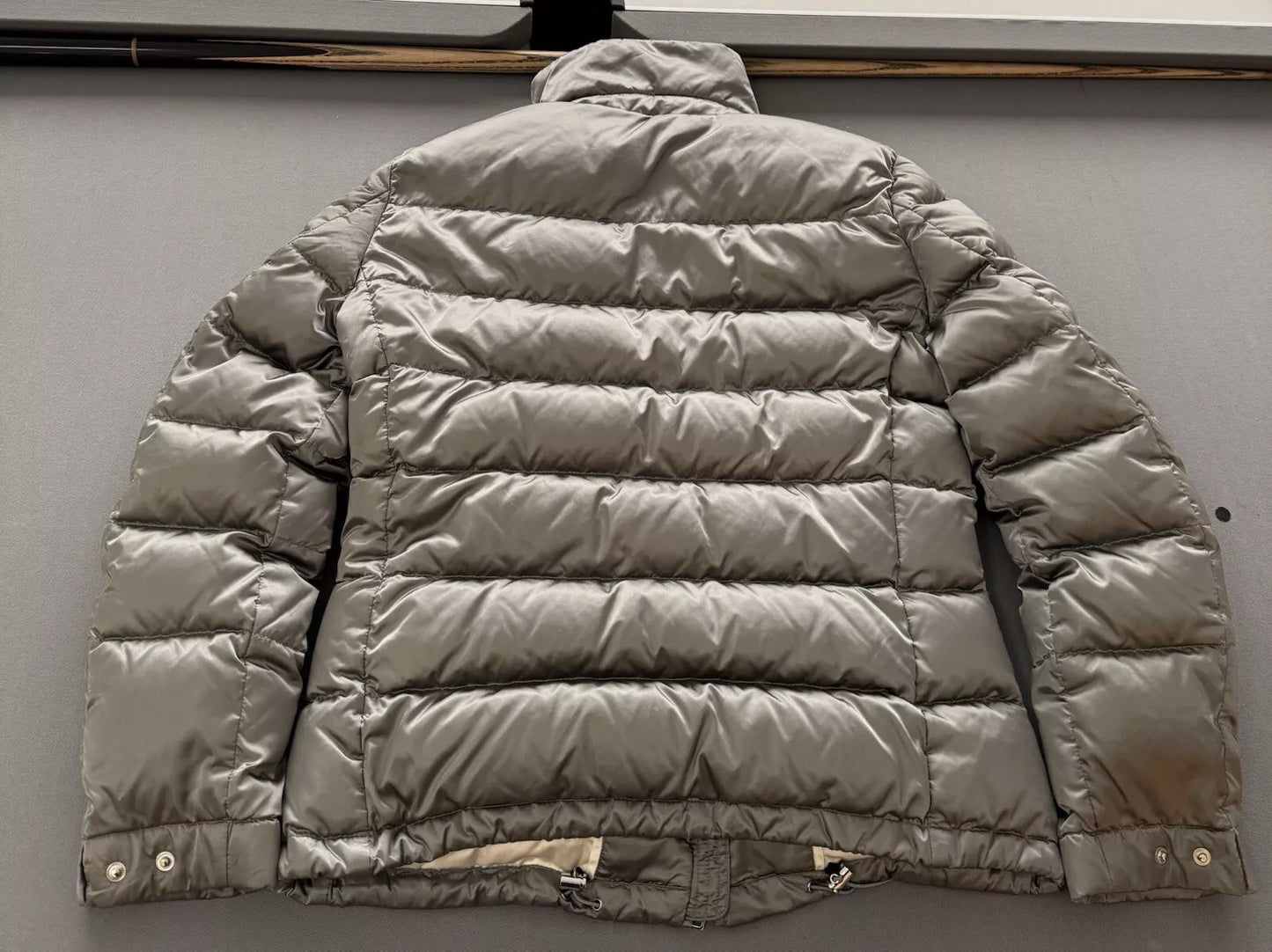 Prada Ladies Steel Grey/Silver Down Puffer Jacket-Size 46 EU-UK 10-12