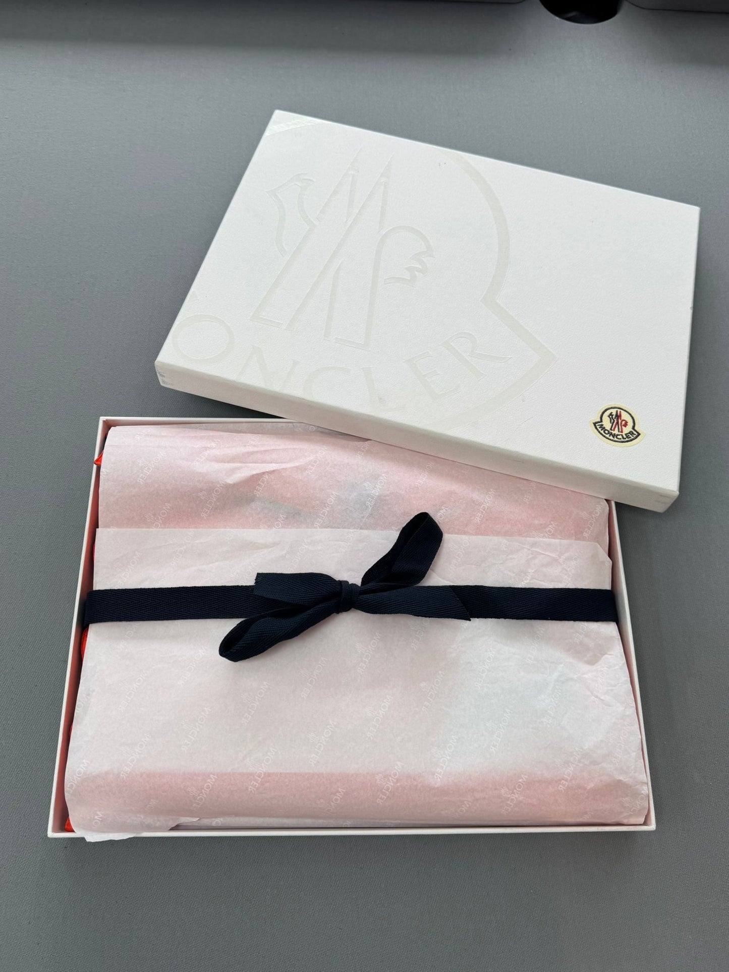 Moncler Puffer Down Busta Piumino Clutch/ Laptop Sleeve In Orange - Brand New In Box