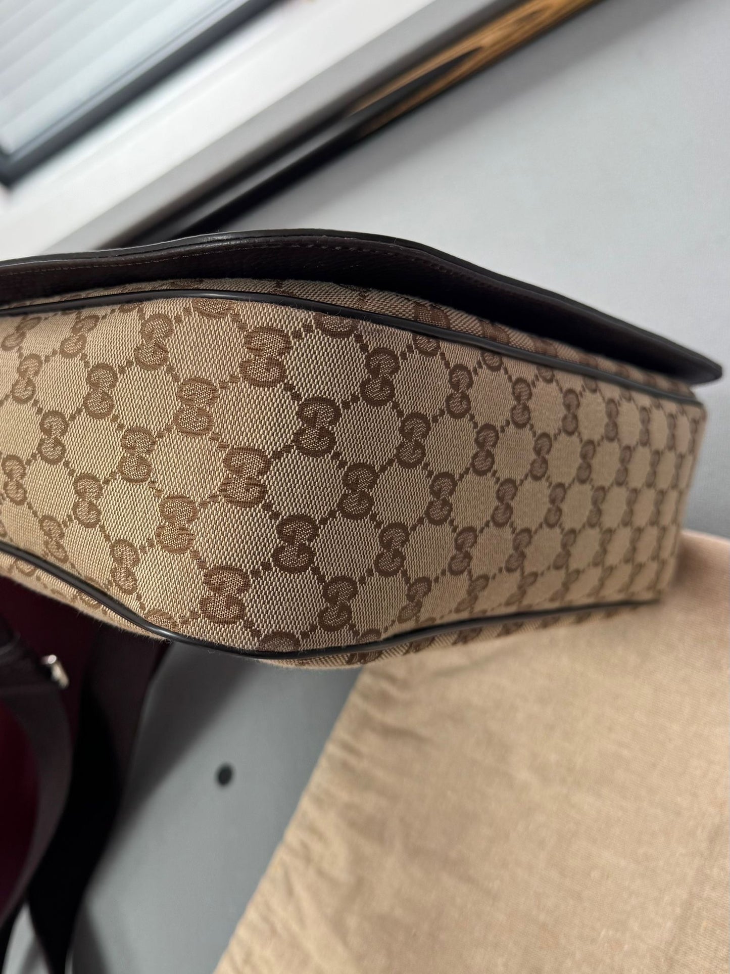 Gucci GG Flap Canvas Messenger Bag