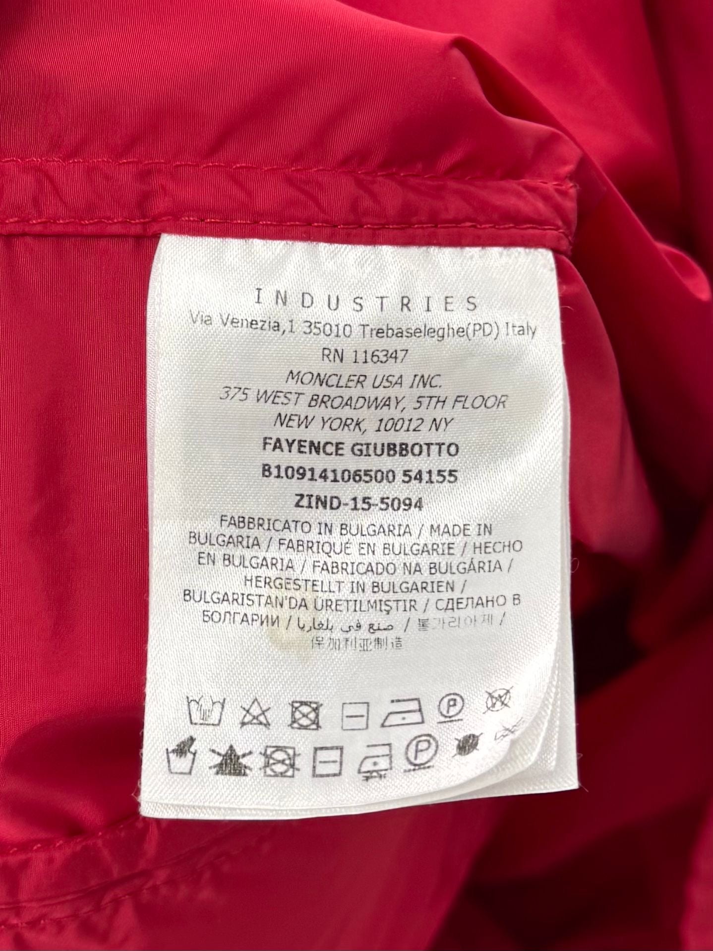 Moncler Red Feyence Jacket - Size 3 - PTP 25.5” - Fits XL / XXL