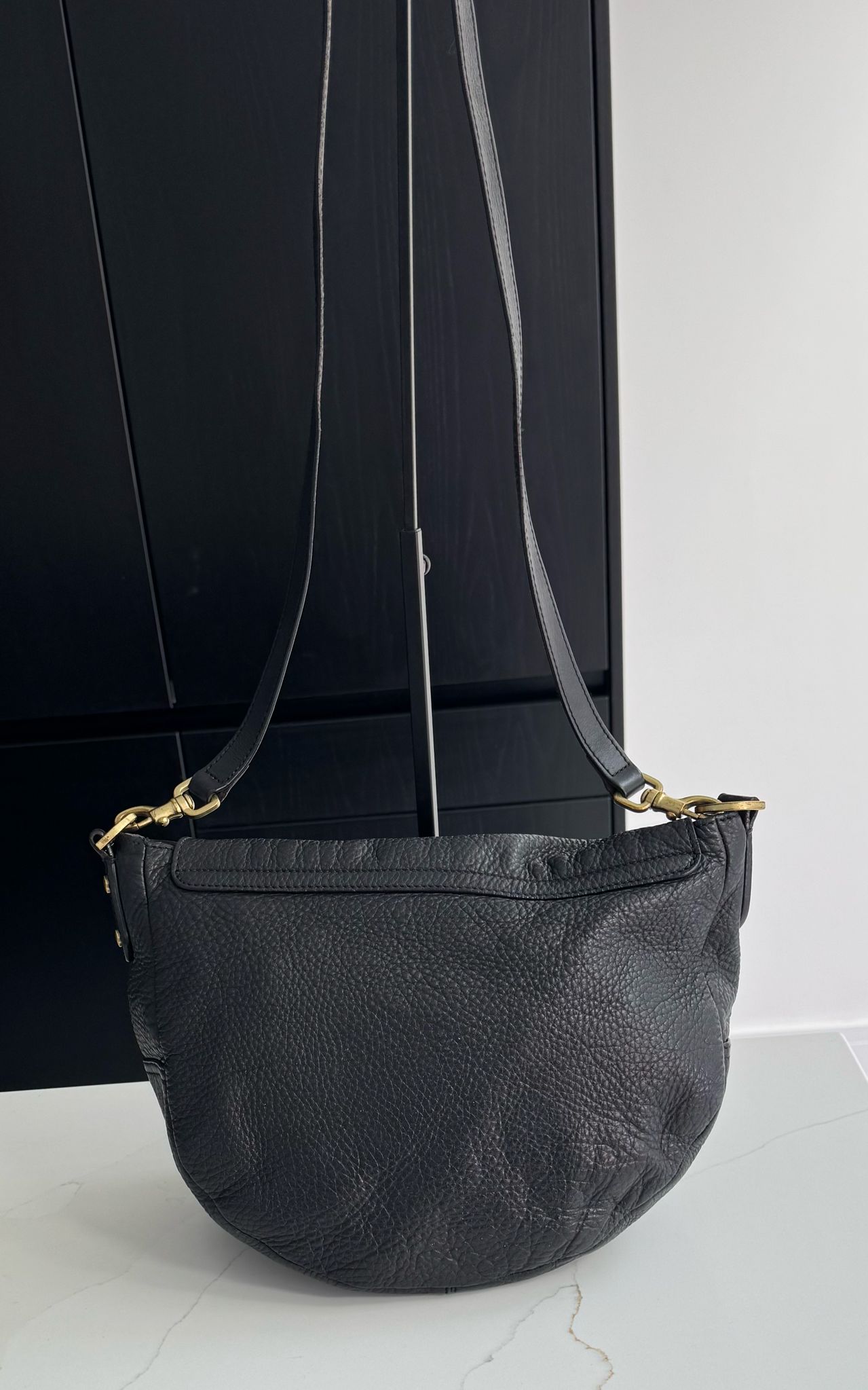 Mulberry Effie Satchel in Black Spongy Pebbled Leather