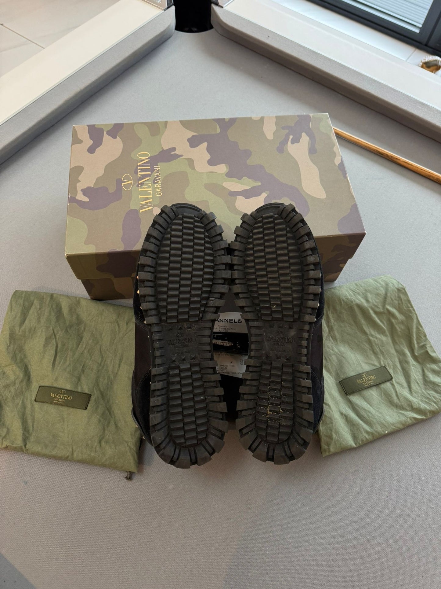 Valentino Garavani Black Suede Rockrunner Camo Trainers - UK7 (EU41)