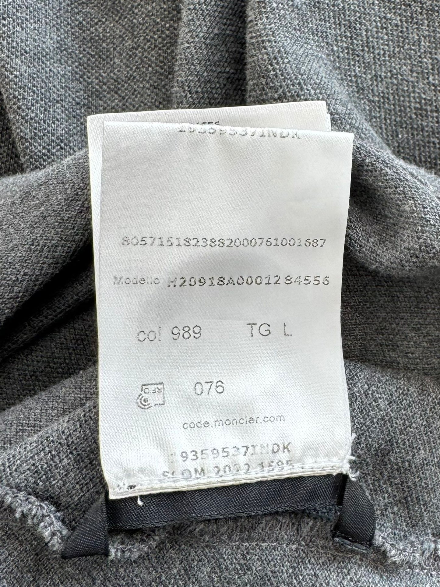 Moncler Dark Grey Polo - Large (21'' PTP)