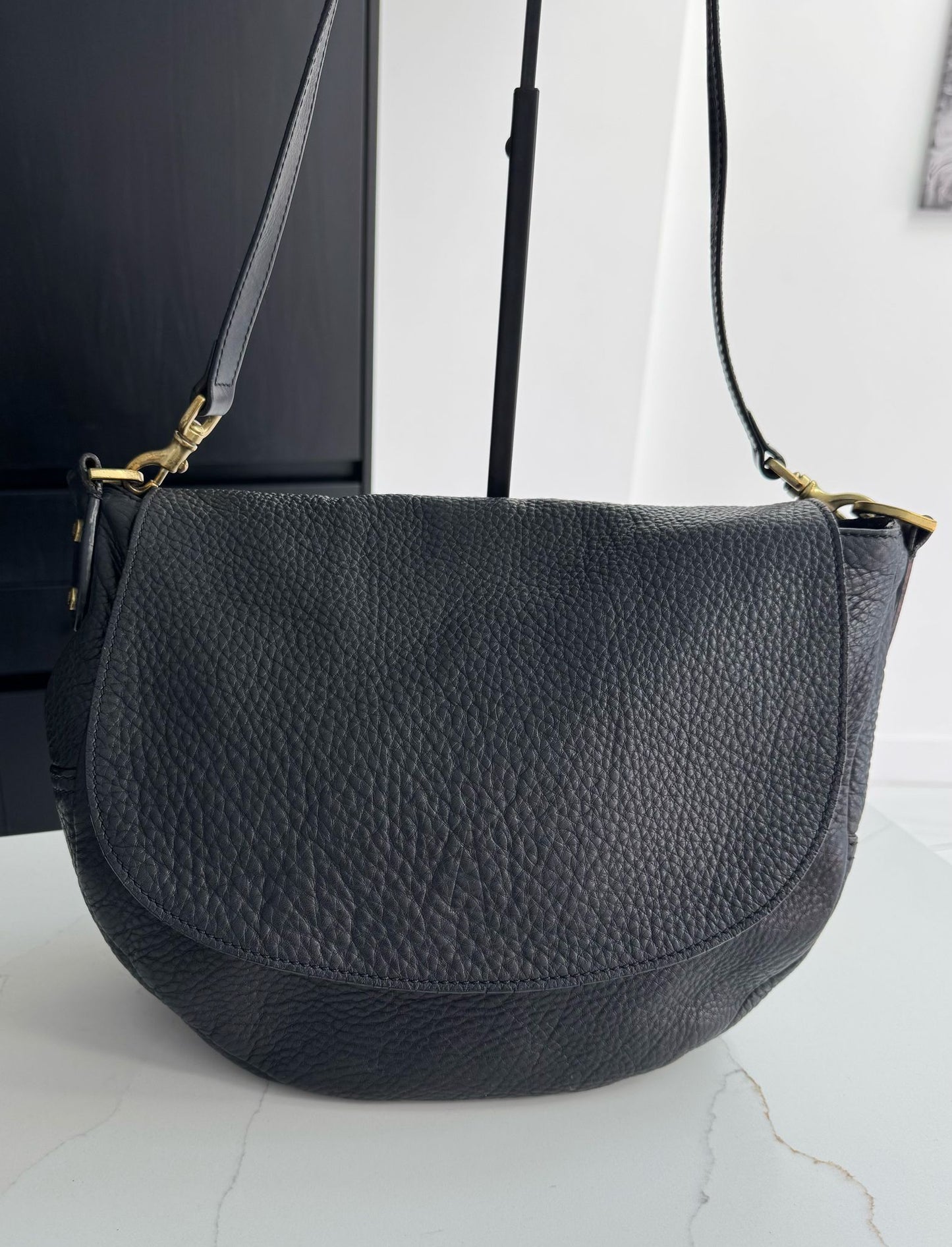 Mulberry Effie Satchel in Black Spongy Pebbled Leather