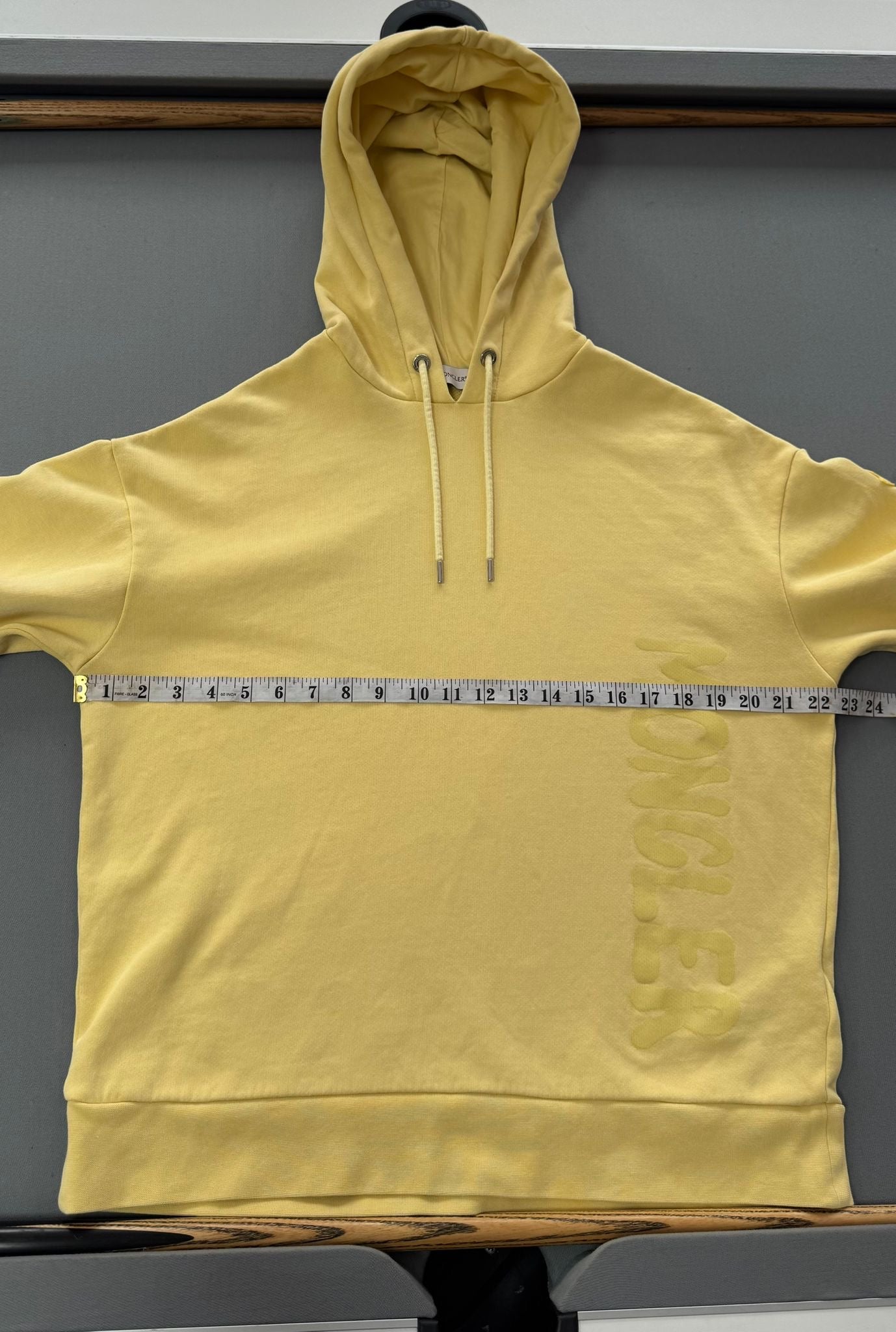 Moncler Ladies Printed Cotton Blend Yellow Hoodie - Size: Medium (22.5''ptp)