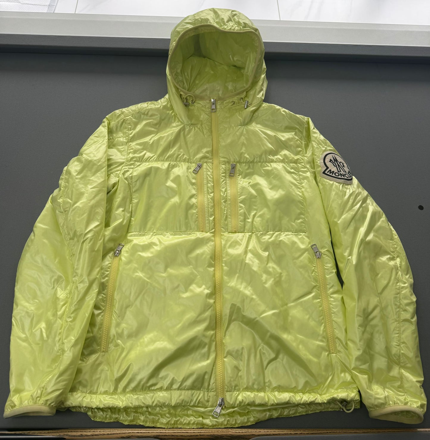 Moncler Neon Yellow Down Lafond Jacket - Size: 4 (24''ptp)