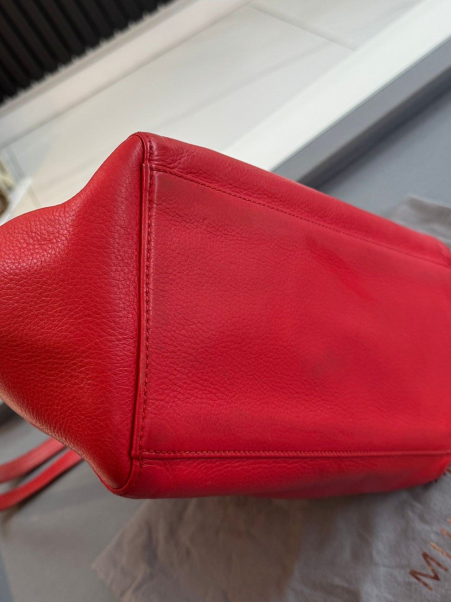 Mulberry Leather Tessie Tote in Poppy Red