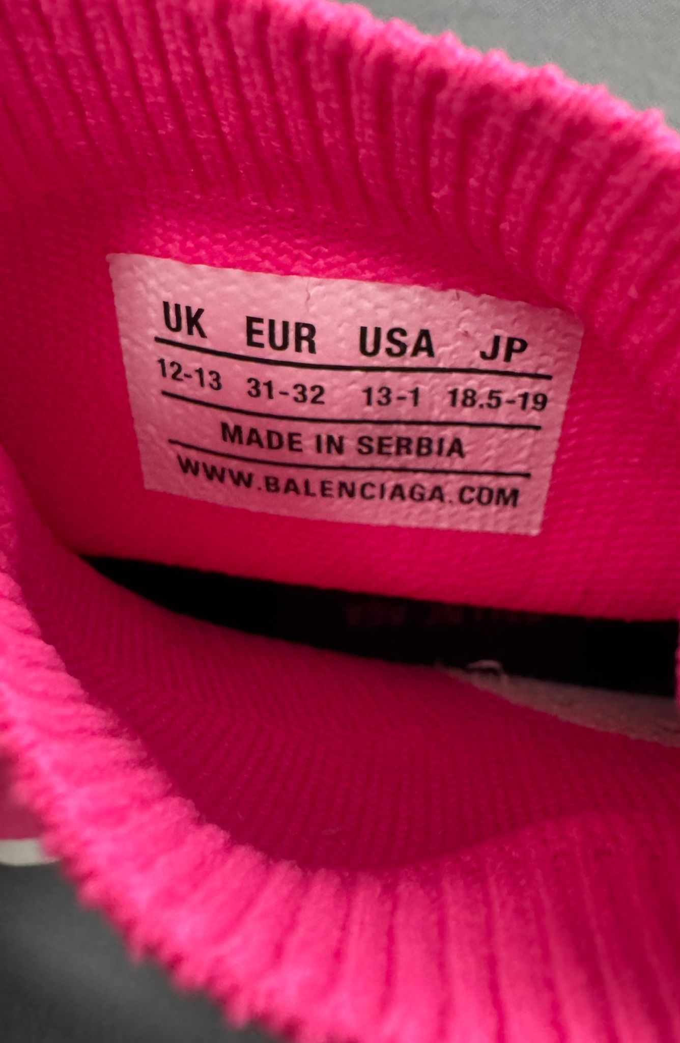 Balenciaga Speed Sock Trainers Pink Size EU 31-32  / UK 12-13