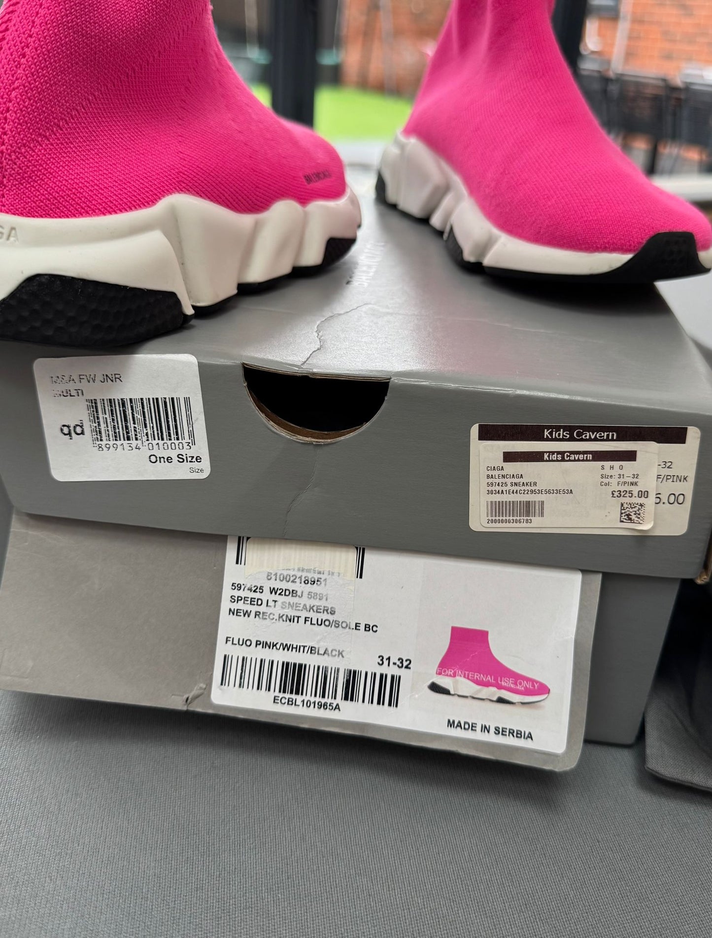 Balenciaga Speed Sock Trainers Pink Size EU 31-32  / UK 12-13