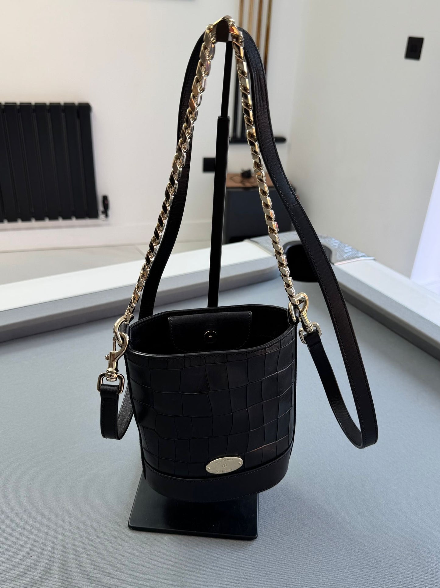 Mulberry Mini Jamie Bucket Bag Black With Gold Hardware