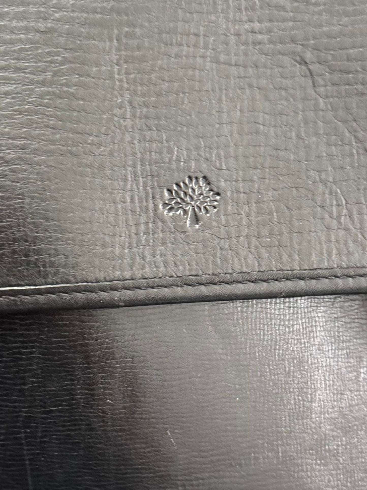 Mulberry Elkington Grained-Leather Black Briefcase With Brass Hardware