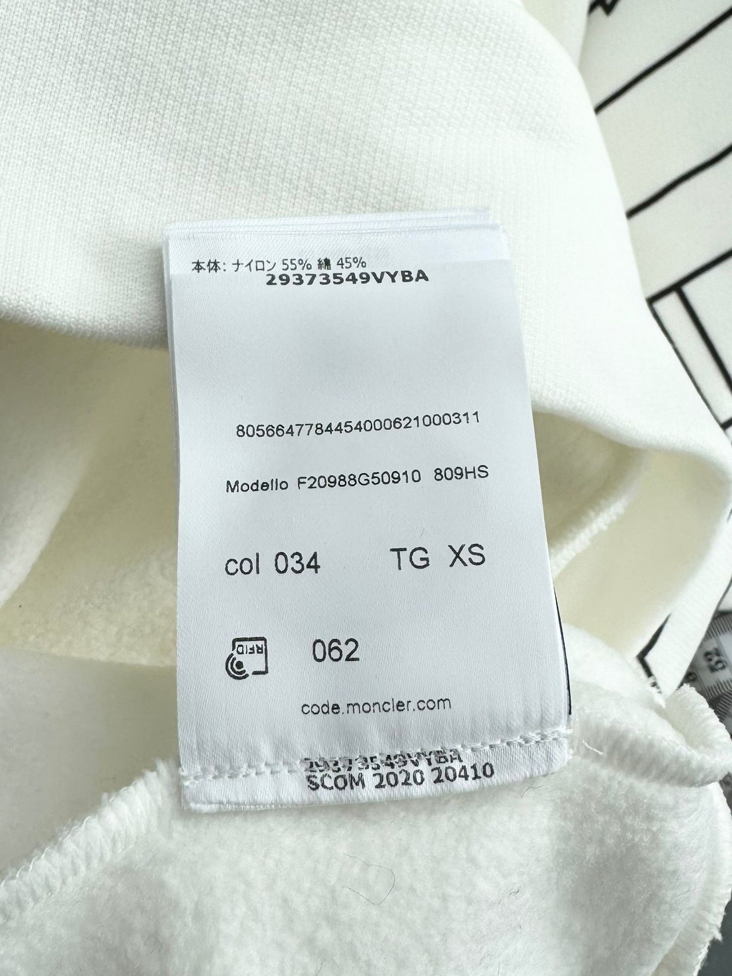 Moncler Shell-trimmed Ivory Grenoble Text Logo Hoodie - XS (UK 10-12)