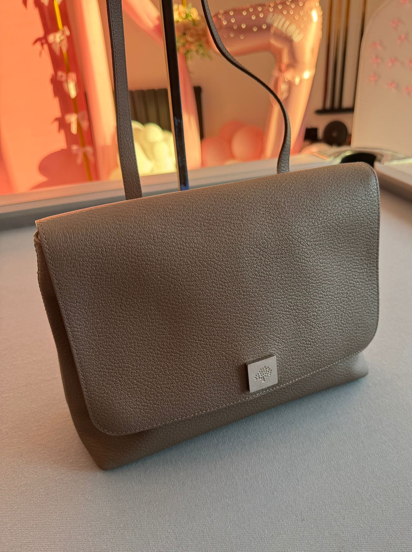 Mulberry Freya Satchel Shoulder/ Crossbody Bag In Taupe