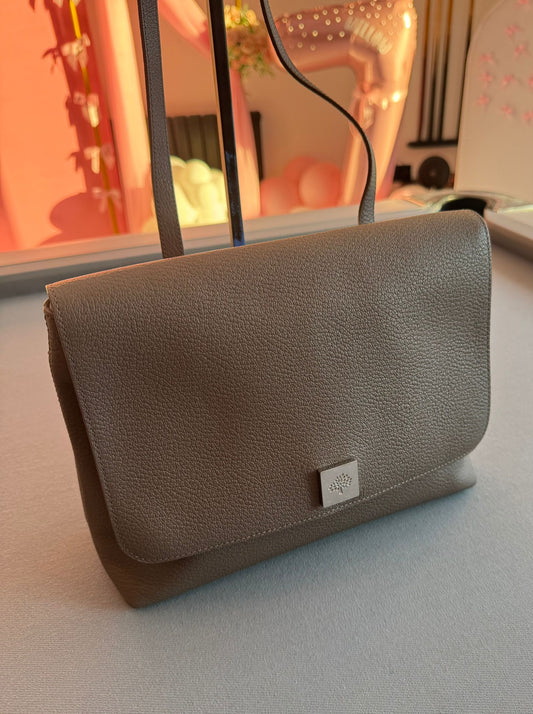 Mulberry Freya Satchel Shoulder/ Crossbody Bag In Taupe