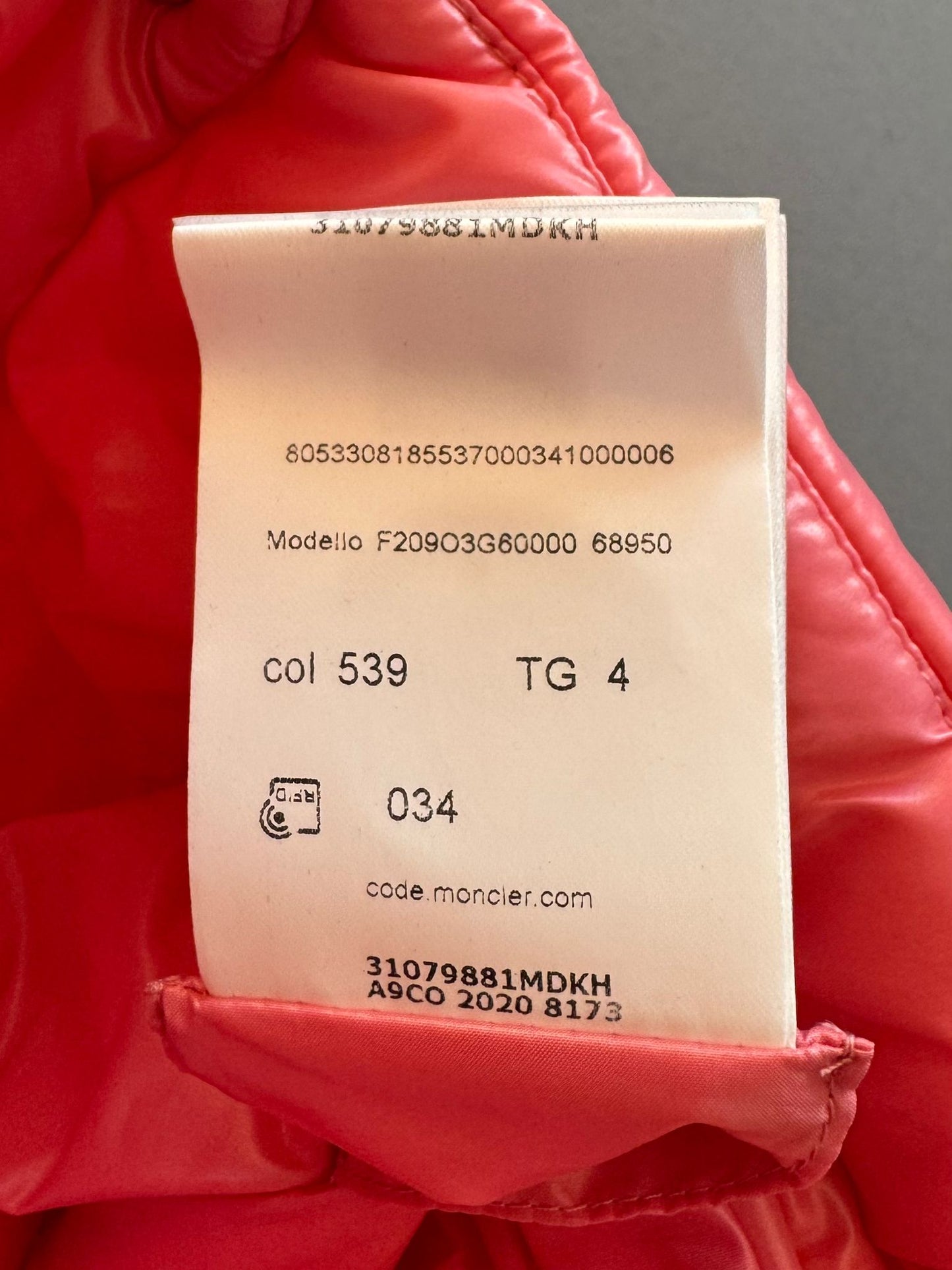 Moncler Genius Moncler X Poldo Dog Pink Couture Padded Dog Jacket - Size 4