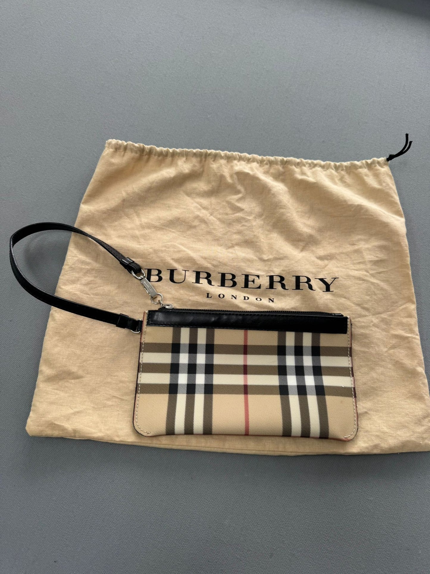 Burberry Check Mini Wristlet Pochette Bag