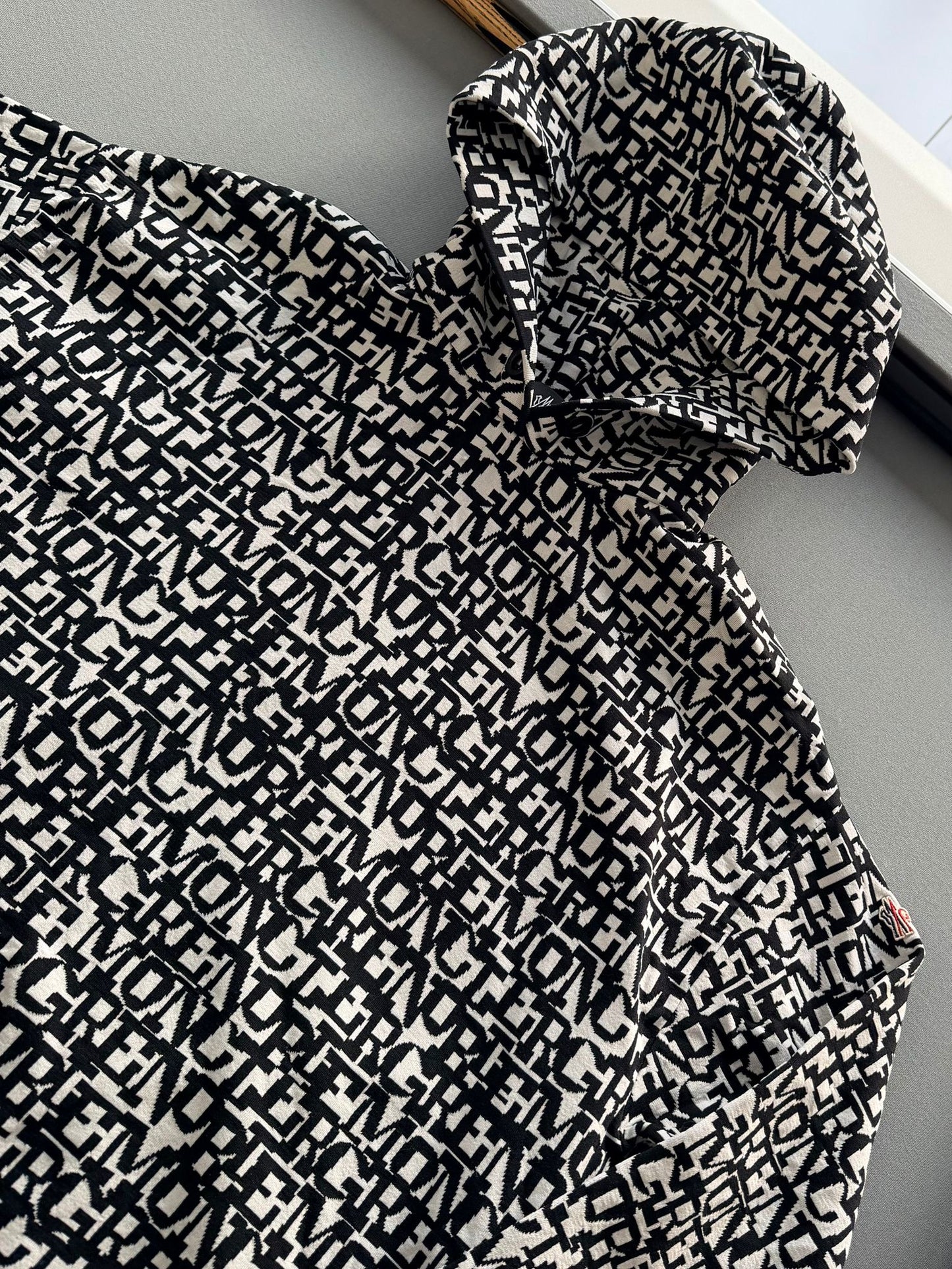Moncler Grenoble All-Over Logo Print Tricot Hoodie - Medium (23.5''ptp)