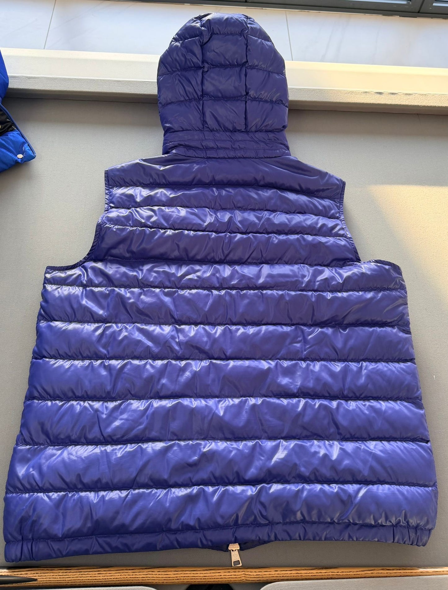 Moncler Blue Ragot Hooded Padded Gilet - Size: 6 (26''ptp)